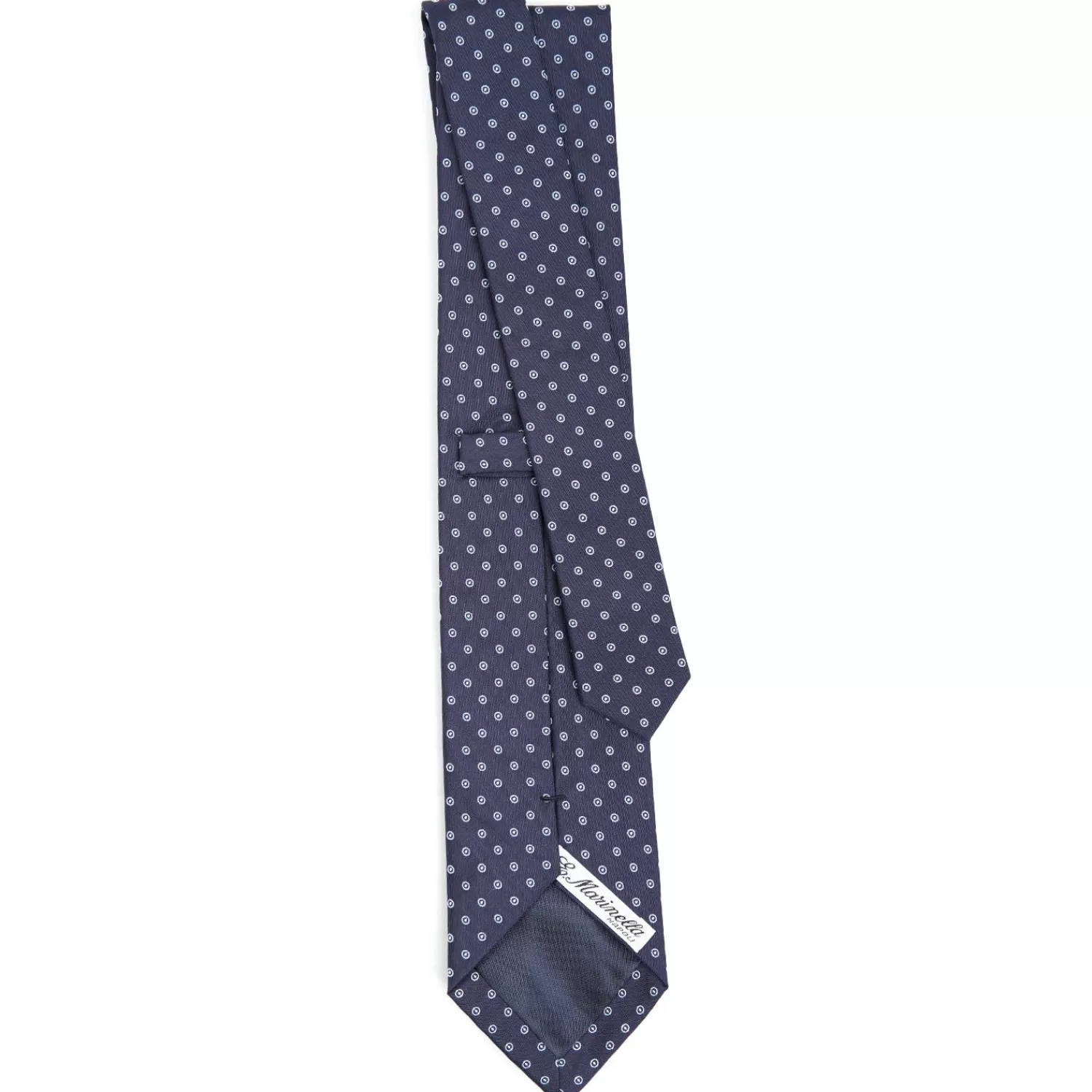 Dark Blue Sartorial Jacquard Silk Tie - Small Geometric Pattern>E.Marinella Online