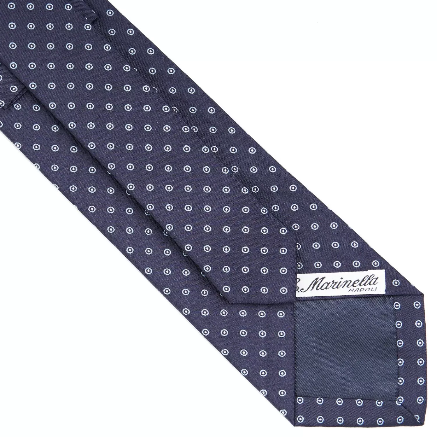 Dark Blue Sartorial Jacquard Silk Tie - Small Geometric Pattern>E.Marinella Online