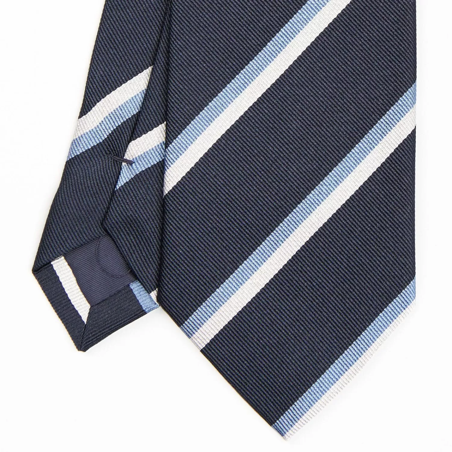 Dark Blue Sartorial Striped Silk Tie>E.Marinella Hot