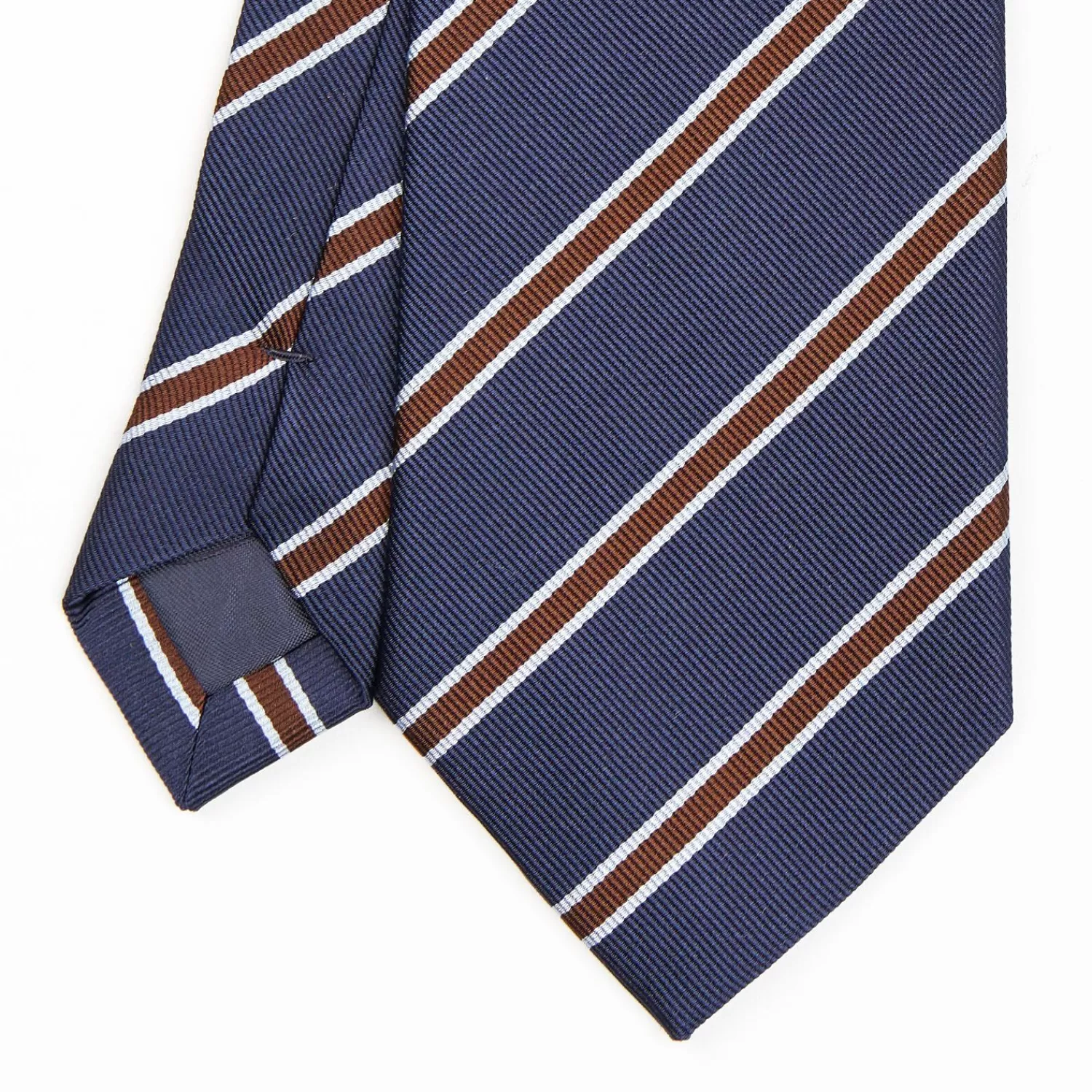 Dark Blue Sartorial Striped Silk Tie>E.Marinella Sale