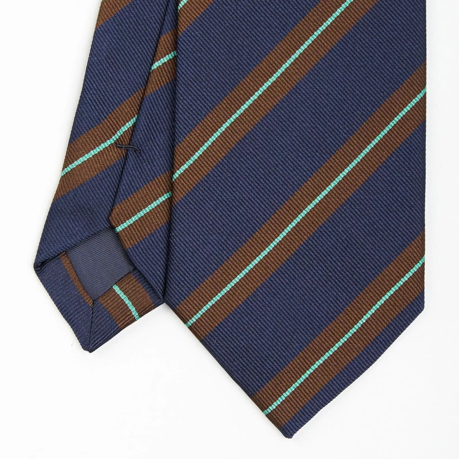 Dark Blue Sartorial Striped Silk Tie>E.Marinella Online