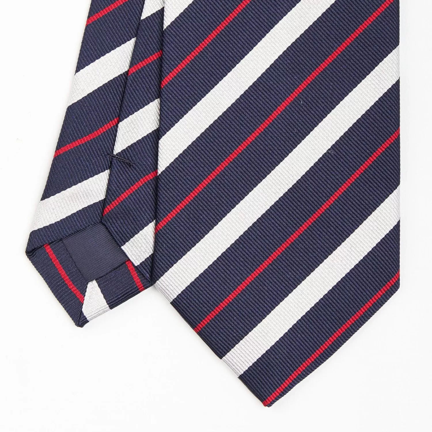 Dark Blue Sartorial Striped Silk Tie>E.Marinella Flash Sale