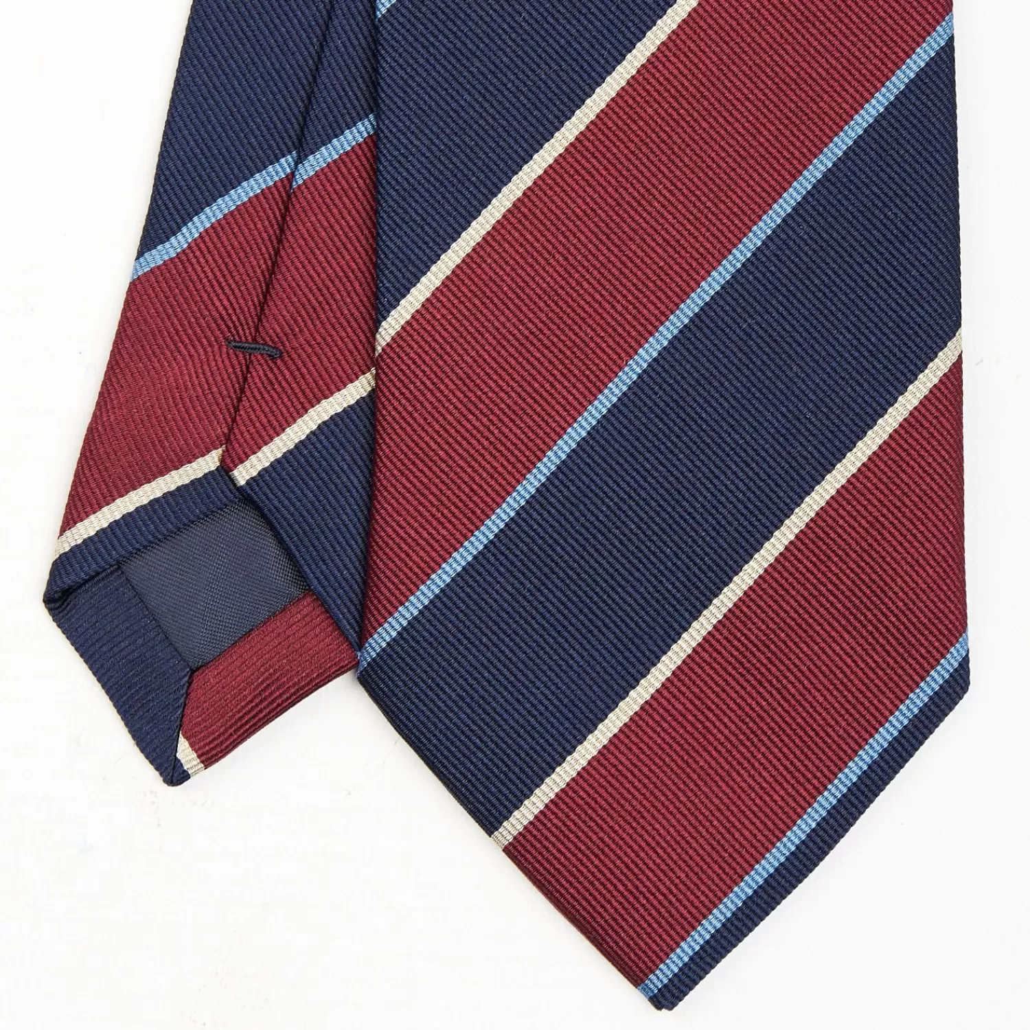 Dark Blue Sartorial Striped Silk Tie>E.Marinella Online