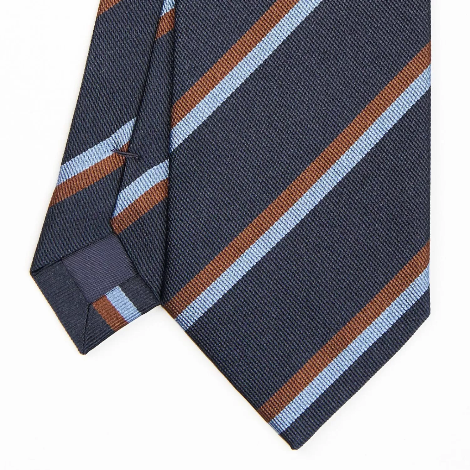 Dark Blue Sartorial Striped Silk Tie>E.Marinella Online