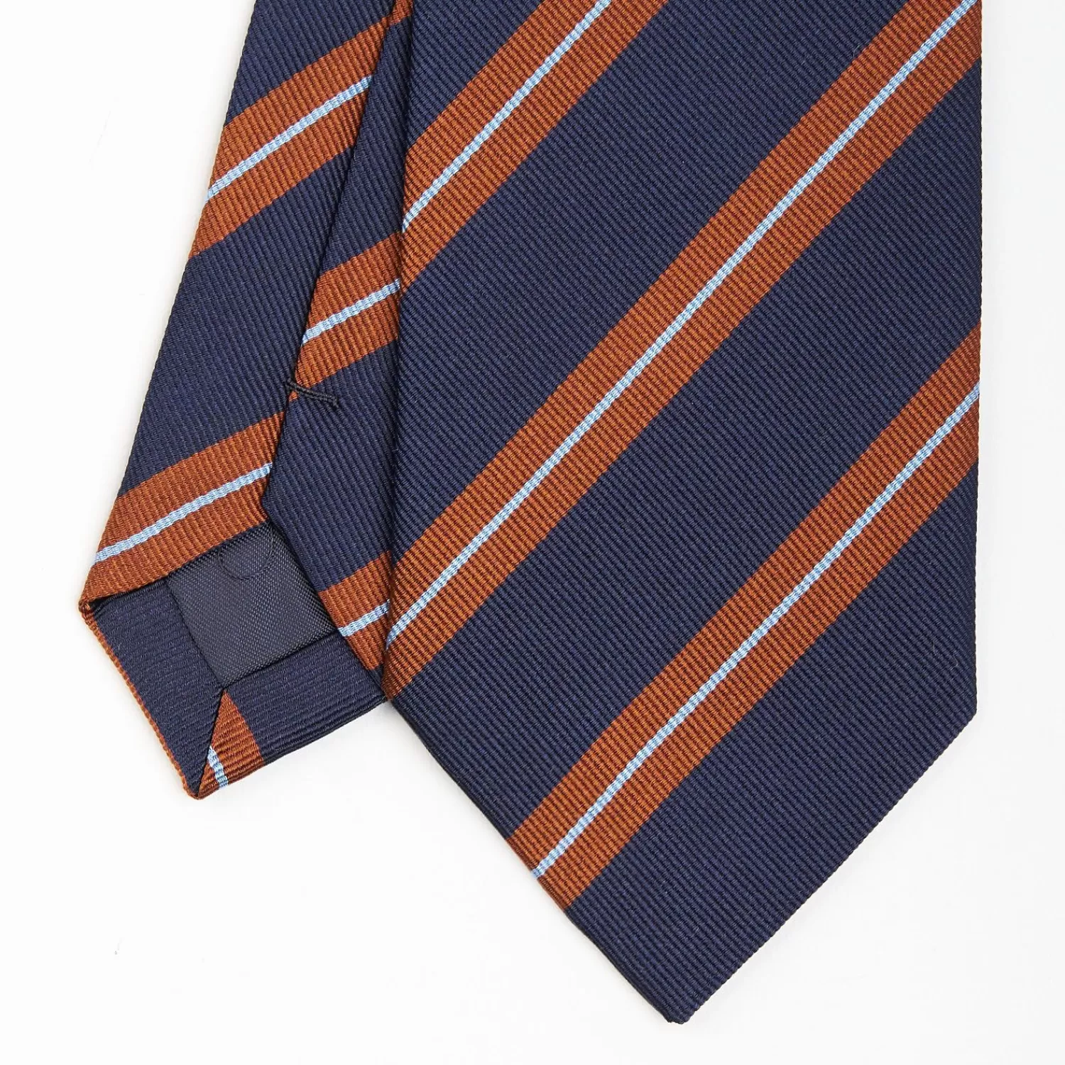 Dark Blue Sartorial Striped Silk Tie>E.Marinella Outlet