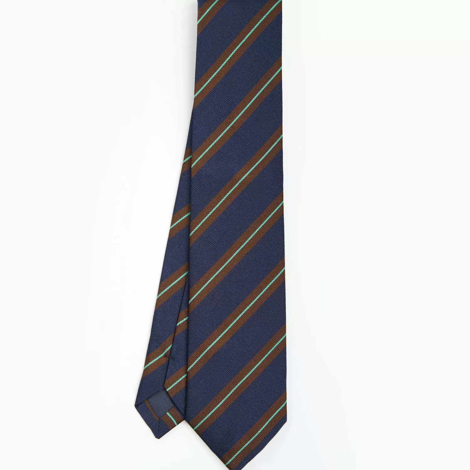 Dark Blue Sartorial Striped Silk Tie>E.Marinella Online
