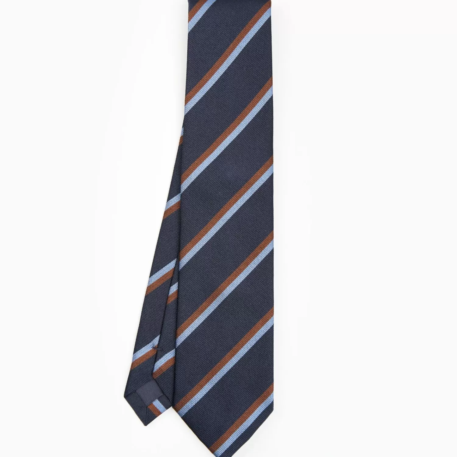 Dark Blue Sartorial Striped Silk Tie>E.Marinella Online