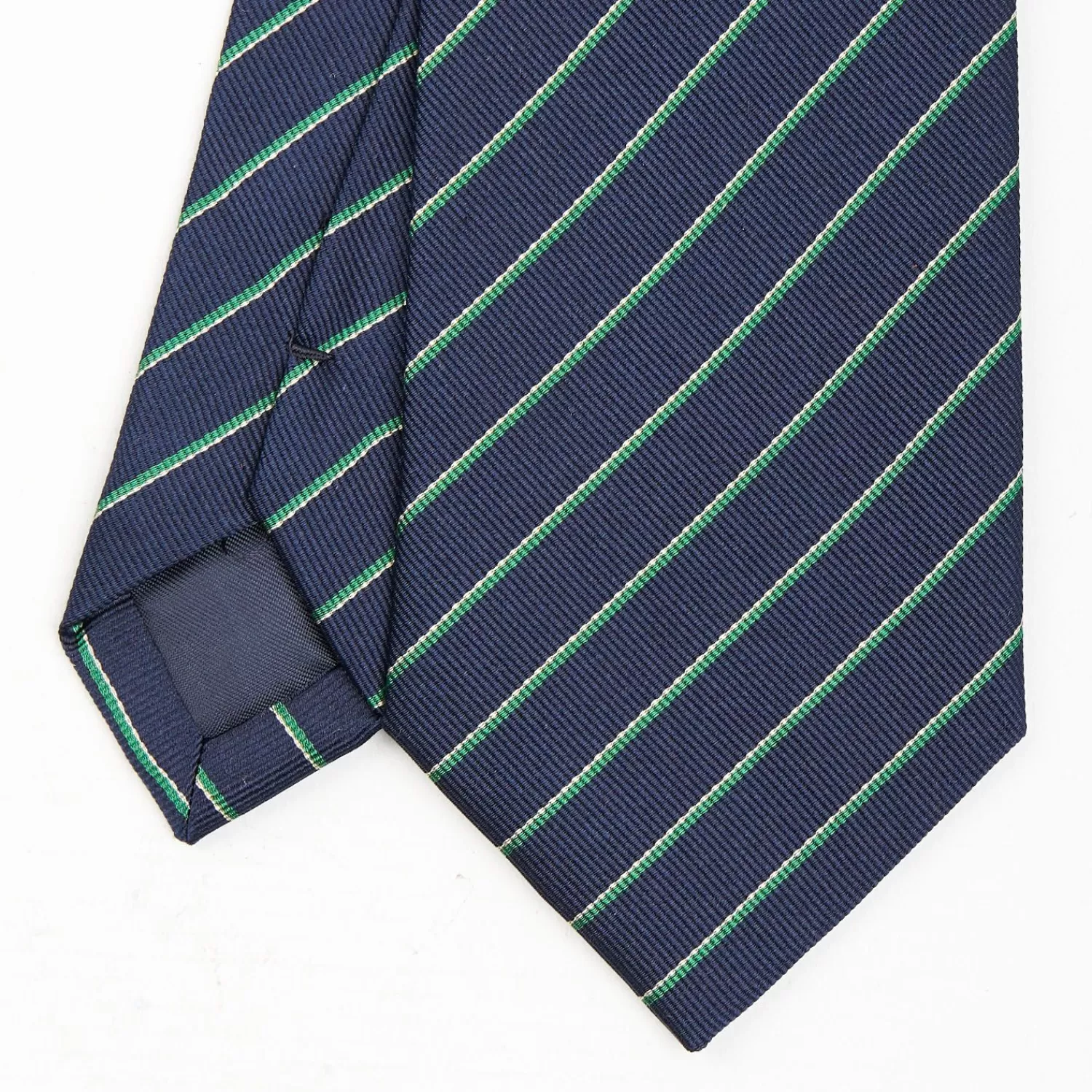 Dark Blue Sartorial Striped Tie>E.Marinella Fashion