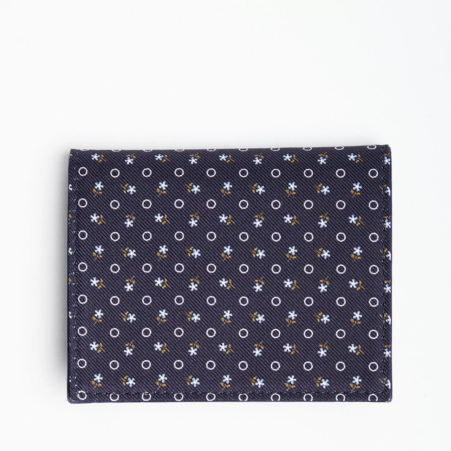 Dark Blue Silk And Leather Folding Card Holder - 10 Compartments>E.Marinella Outlet