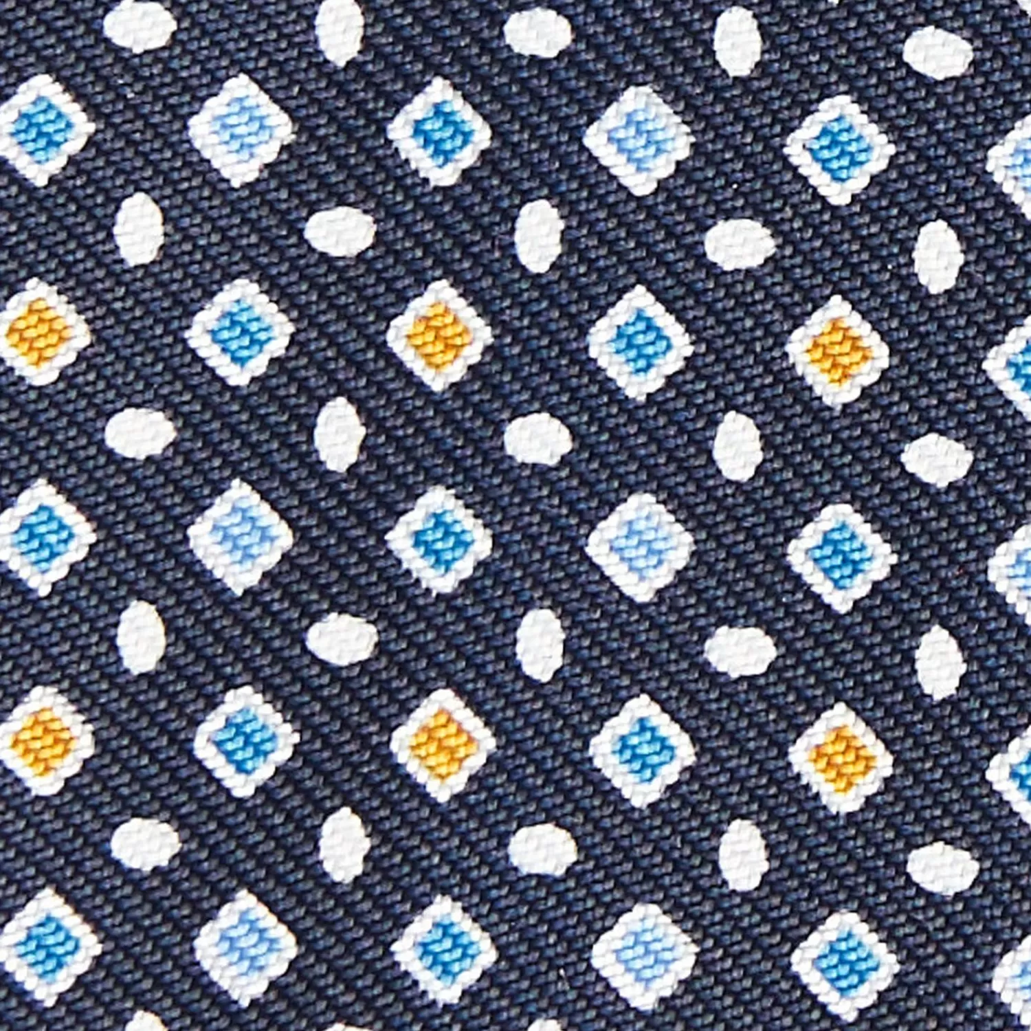 Dark Blue Silk Bowtie To Self-Tie Small Geometric Pattern>E.Marinella Best