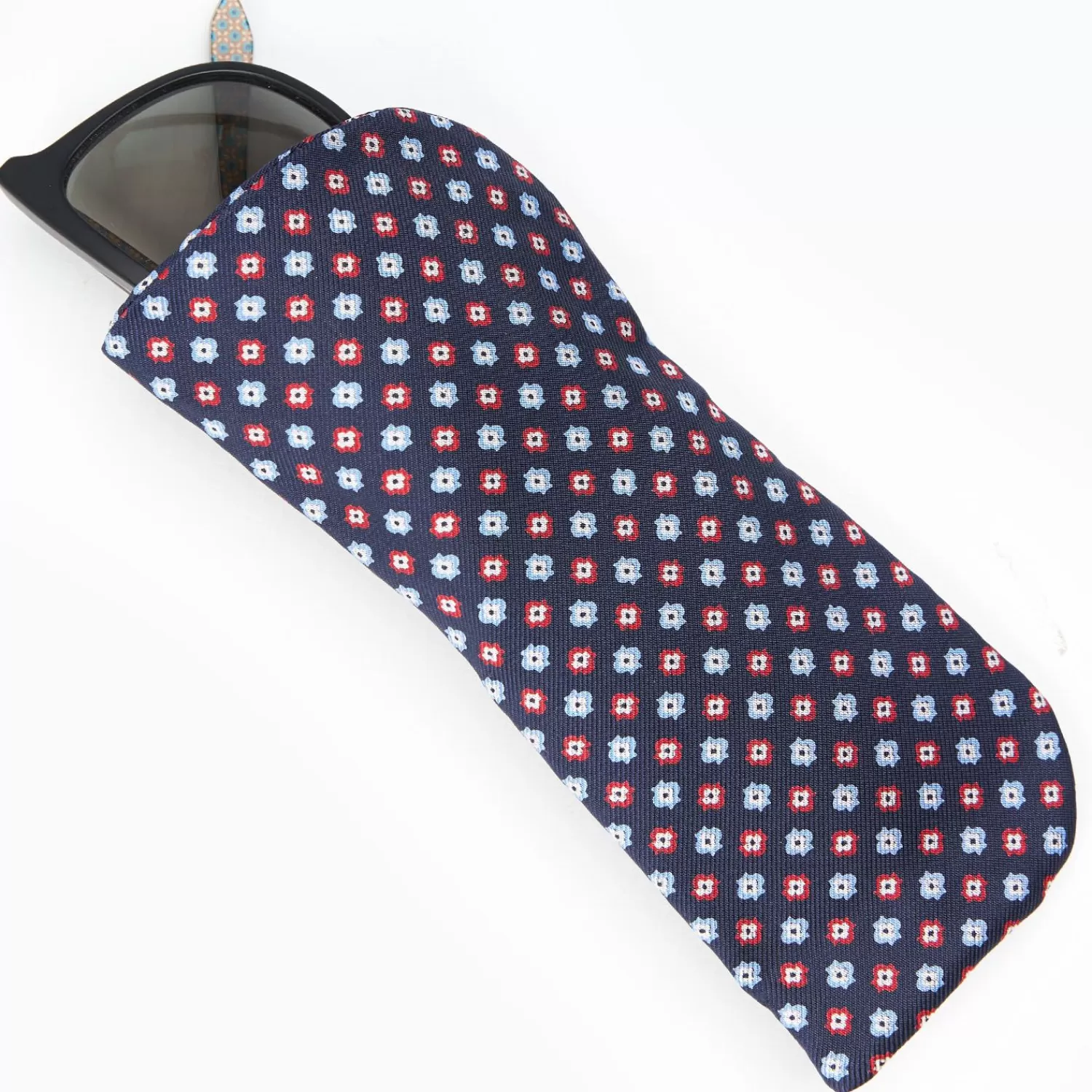 Dark Blue Silk Glasses Case>E.Marinella Hot