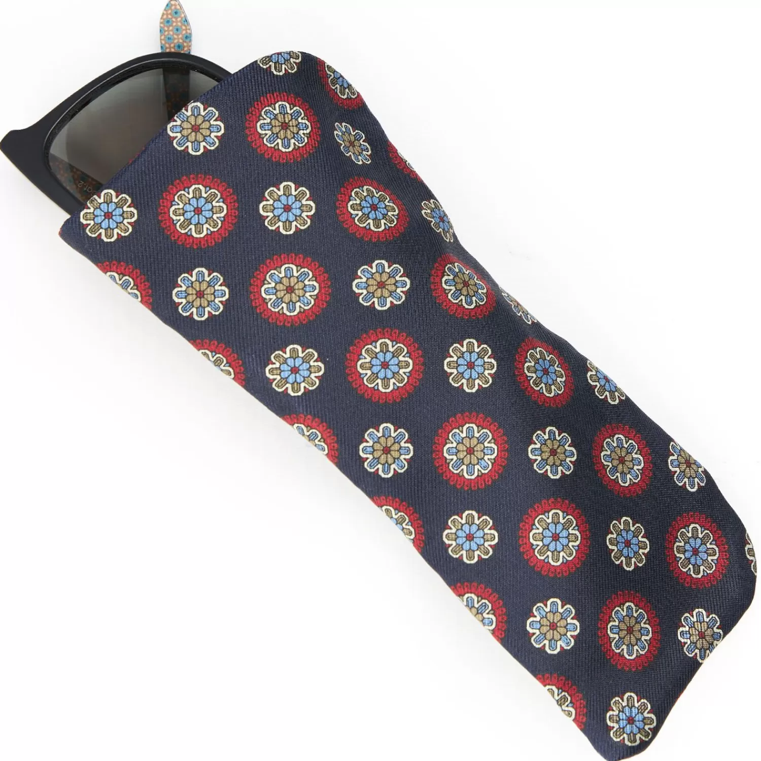 Dark Blue Silk Glasses Case>E.Marinella Hot