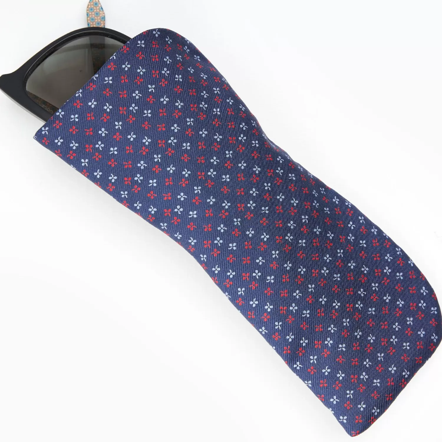 Dark Blue Silk Glasses Case>E.Marinella Hot