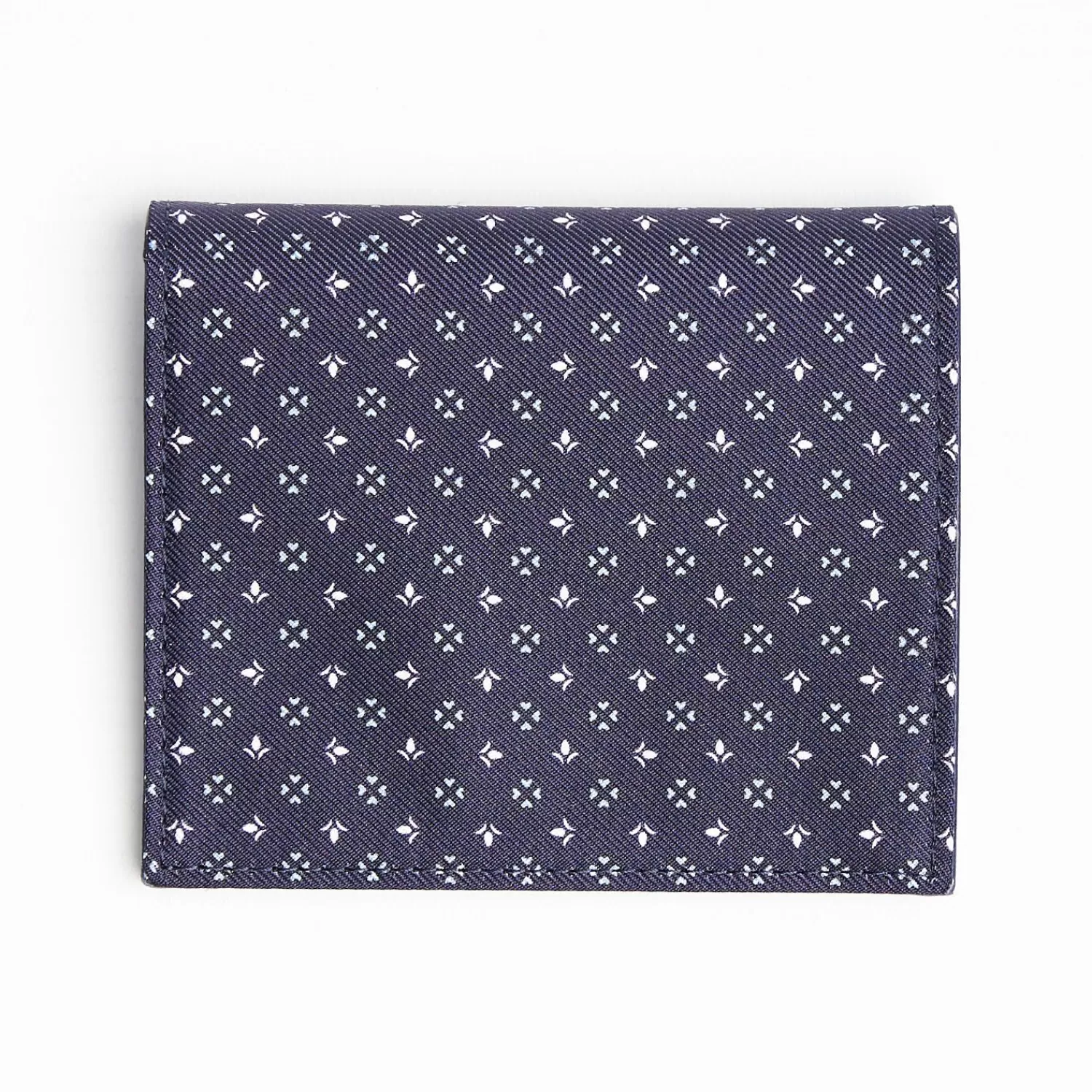 Dark Blue Small Wallet In Silk And Leather>E.Marinella New