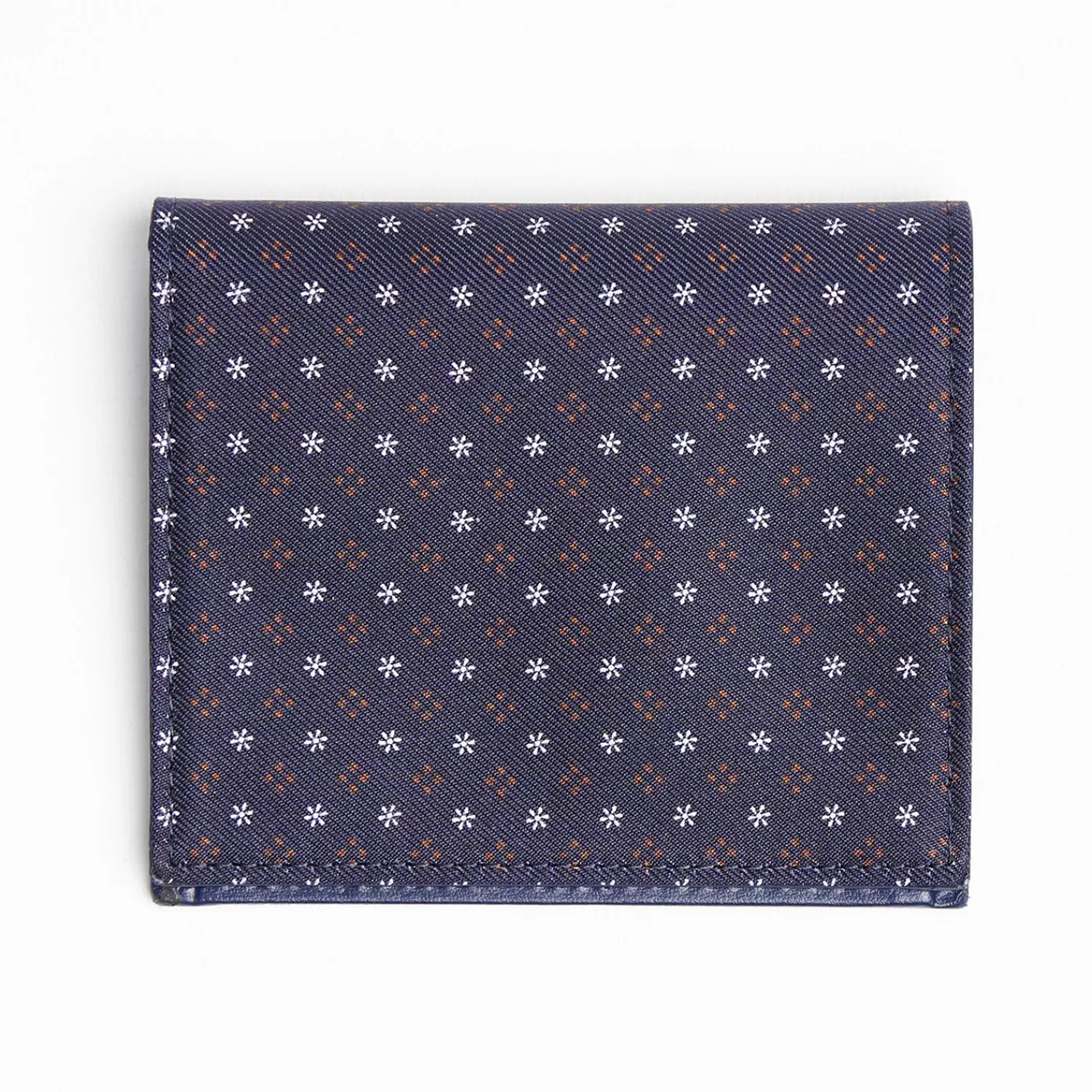 Dark Blue Small Wallet In Silk And Leather>E.Marinella Clearance