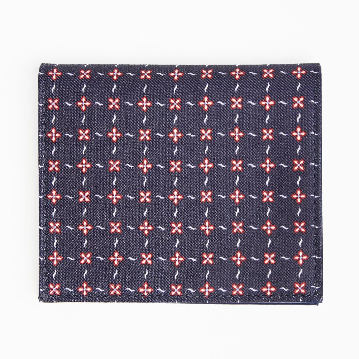Dark Blue Small Wallet In Silk And Leather>E.Marinella Hot