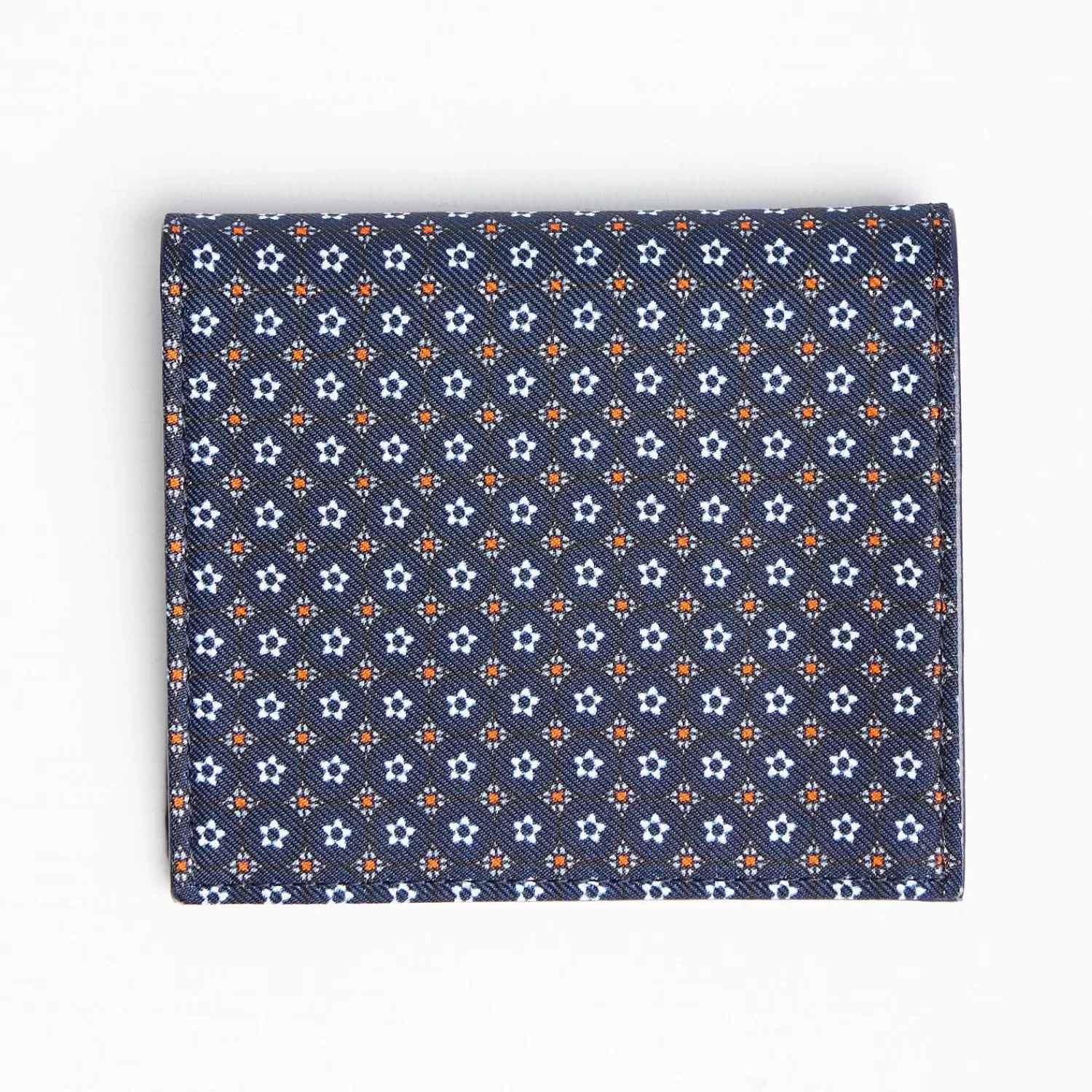 Dark Blue Small Wallet In Silk And Leather>E.Marinella Store