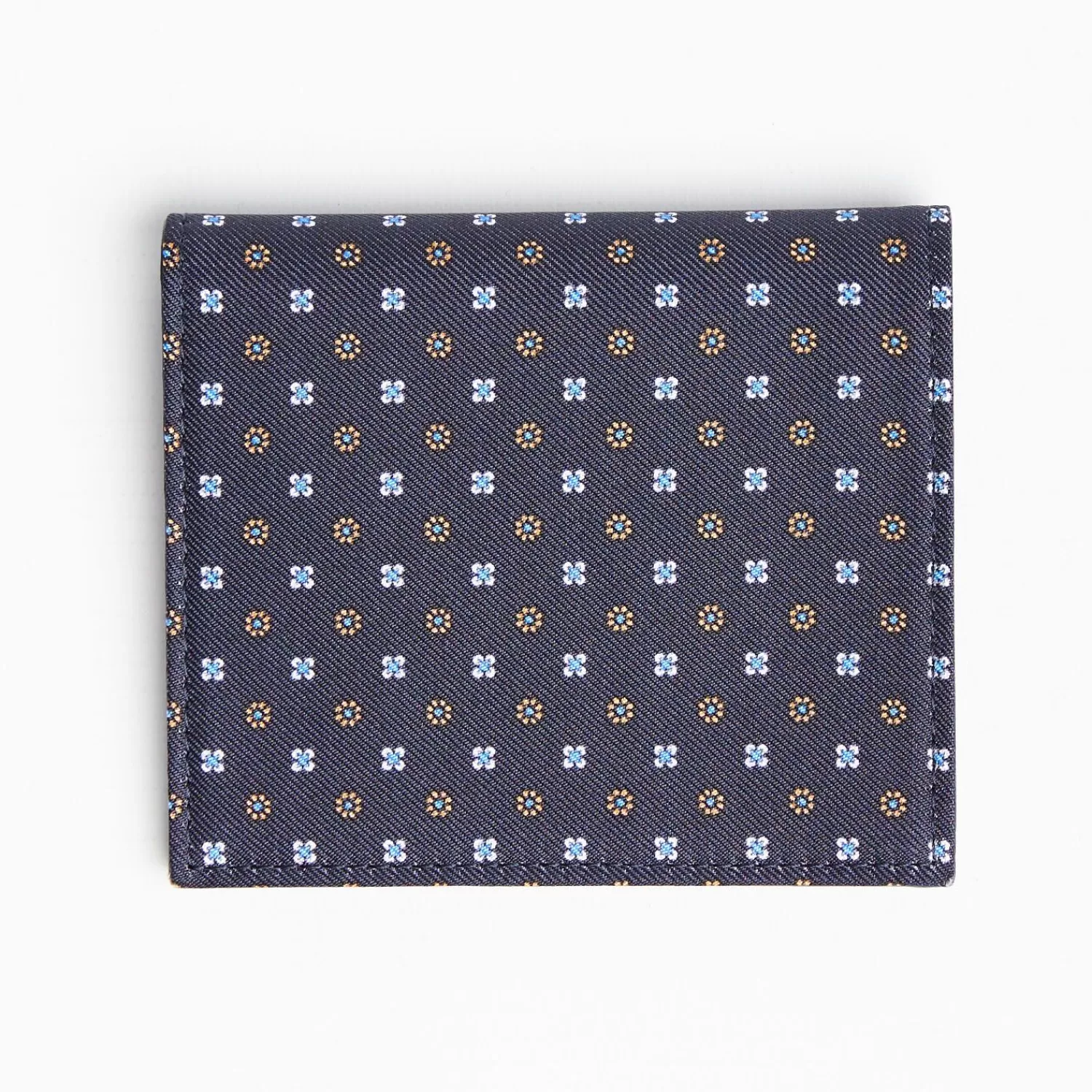 Dark Blue Small Wallet In Silk And Leather>E.Marinella Fashion