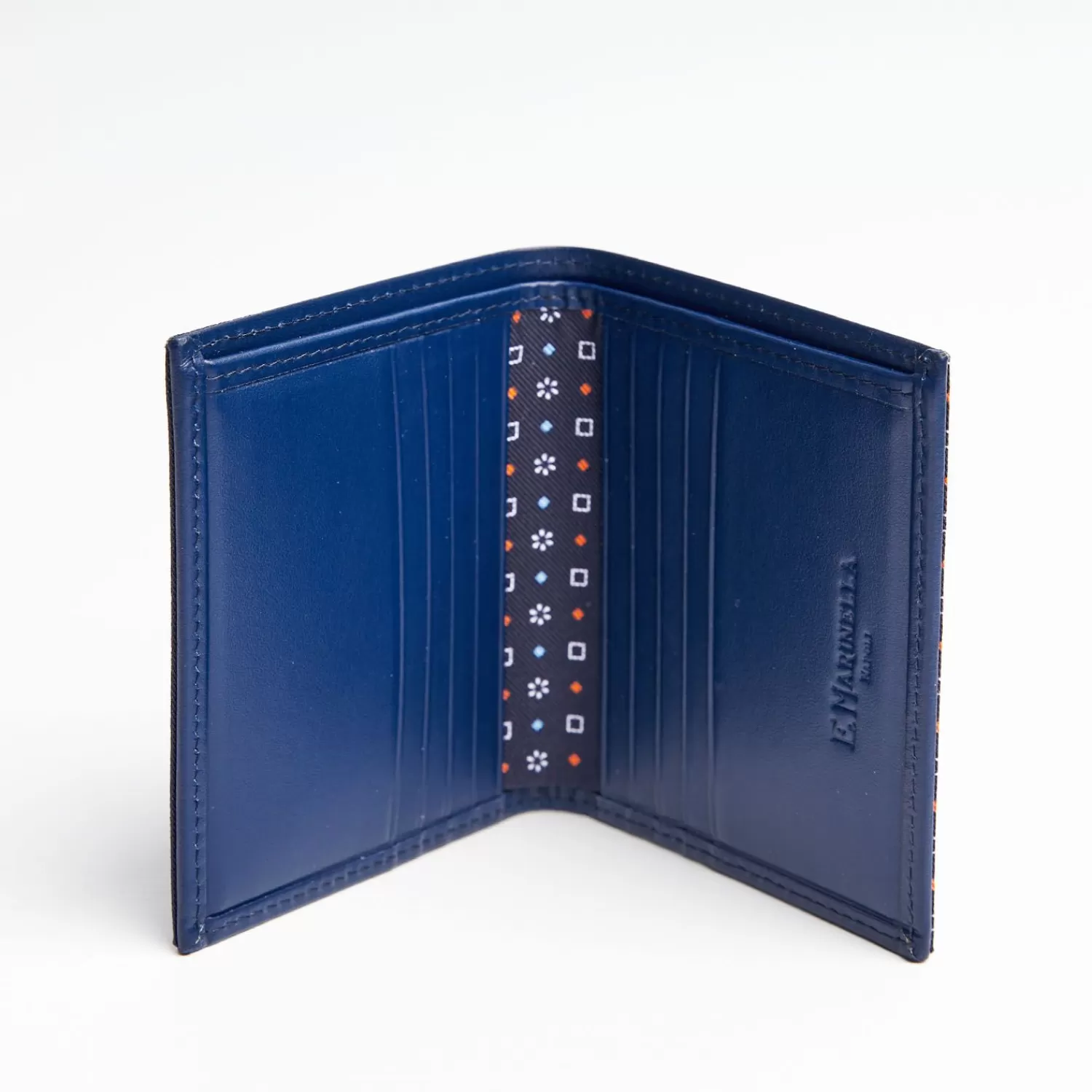 Dark Blue Small Wallet In Silk And Leather>E.Marinella Shop