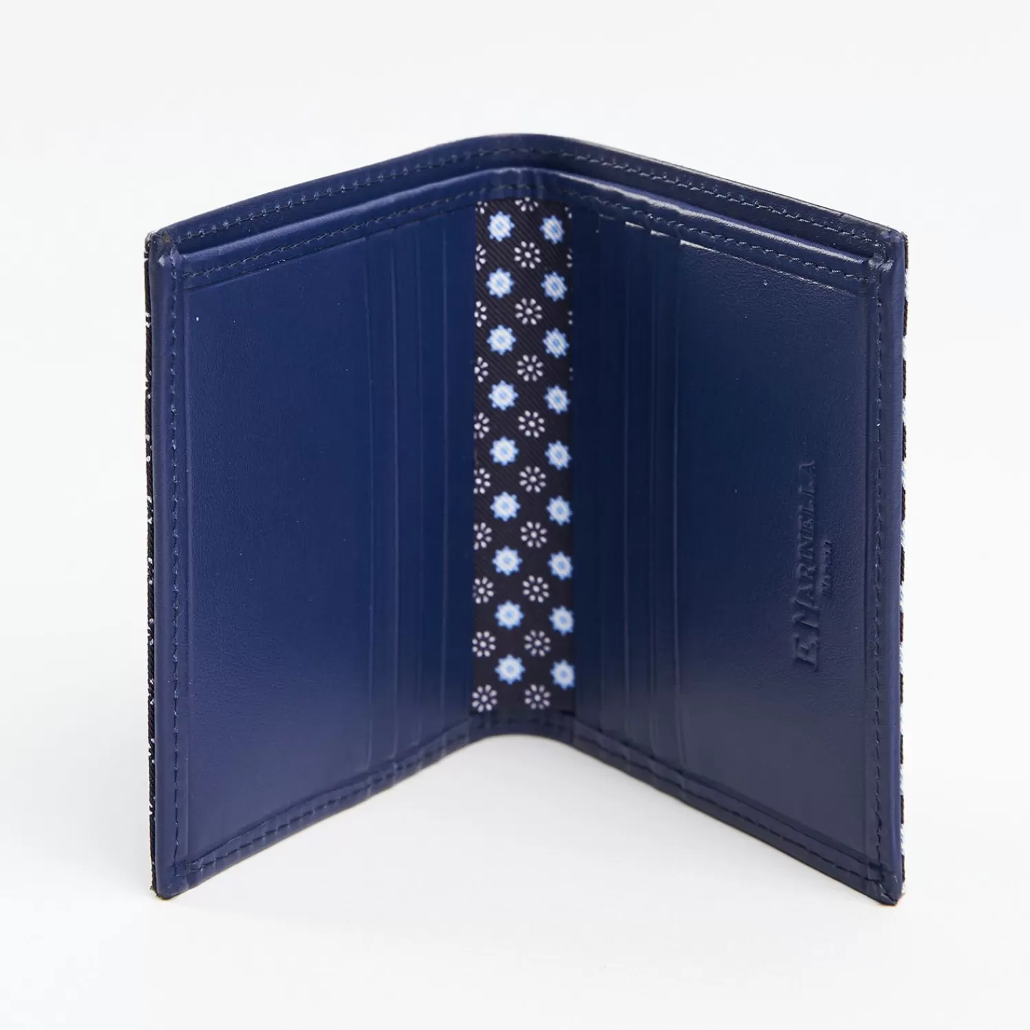 Dark Blue Small Wallet In Silk And Leather>E.Marinella Shop