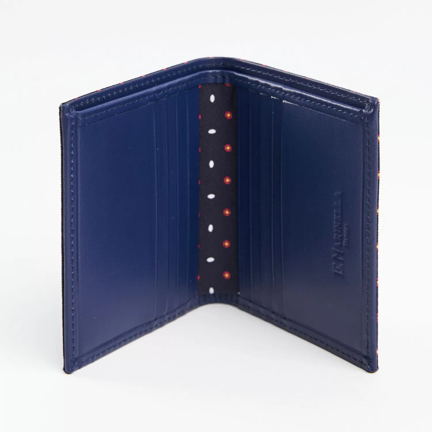 Dark Blue Small Wallet In Silk And Leather>E.Marinella Cheap