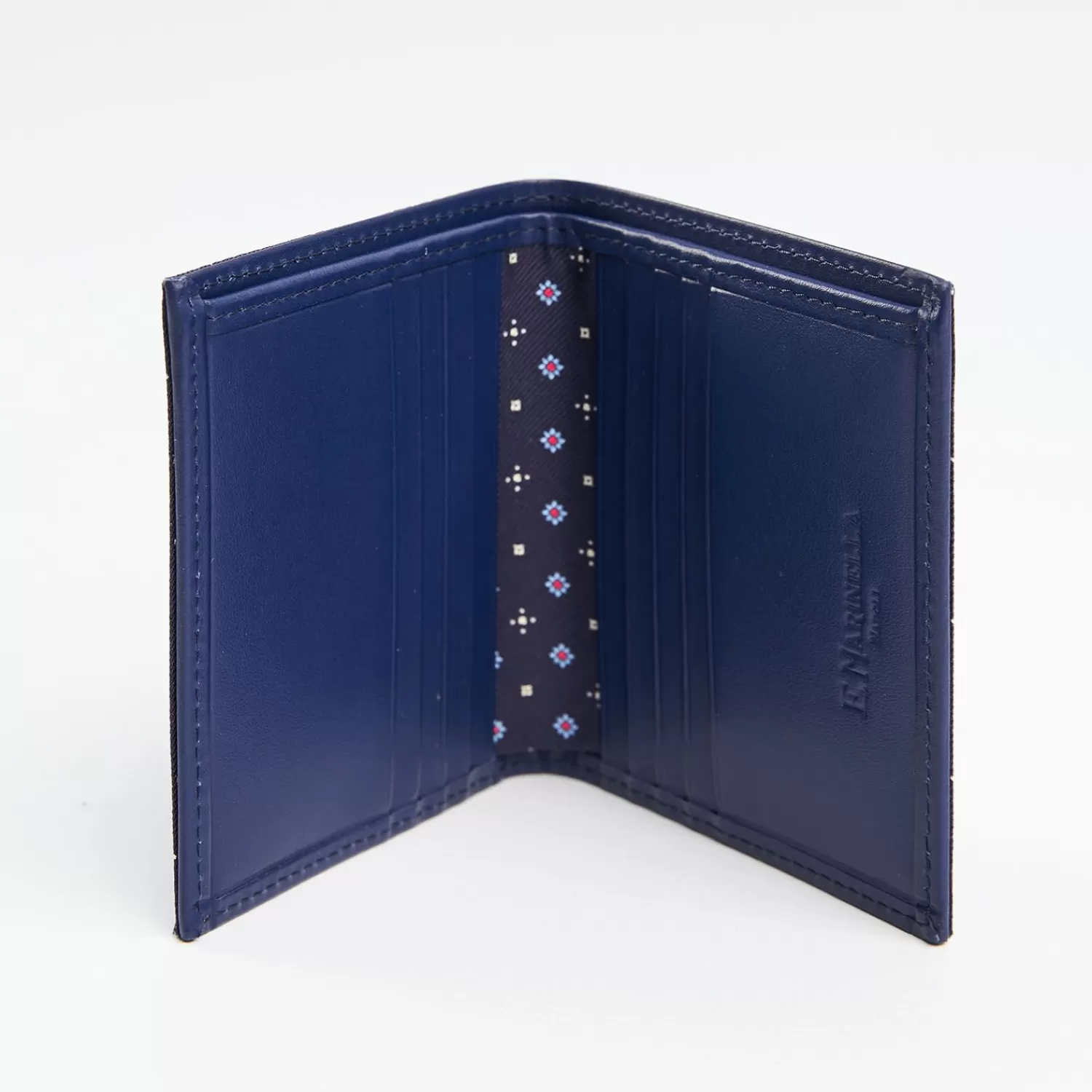Dark Blue Small Wallet In Silk And Leather>E.Marinella Best Sale