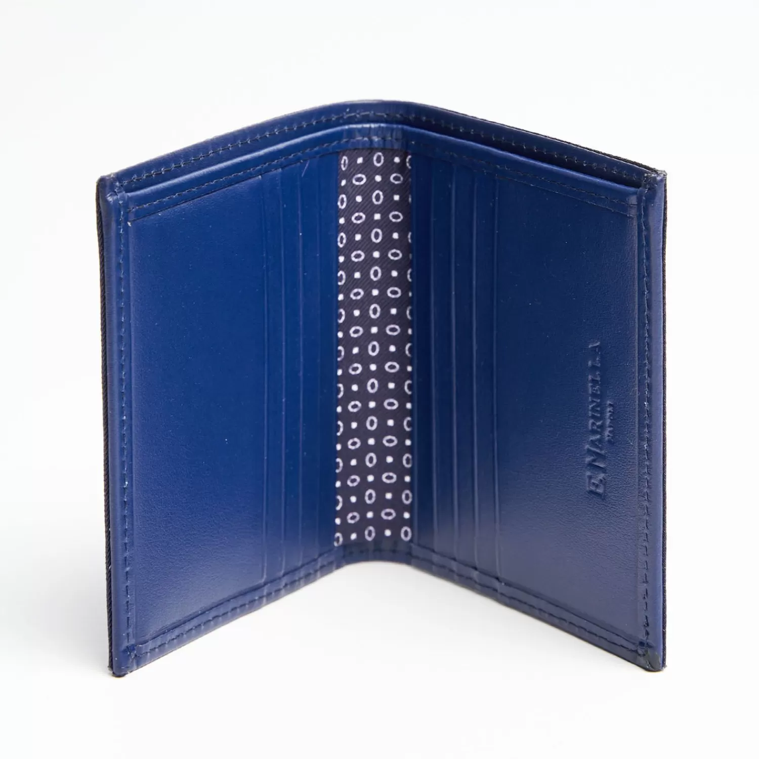 Dark Blue Small Wallet In Silk And Leather>E.Marinella Outlet
