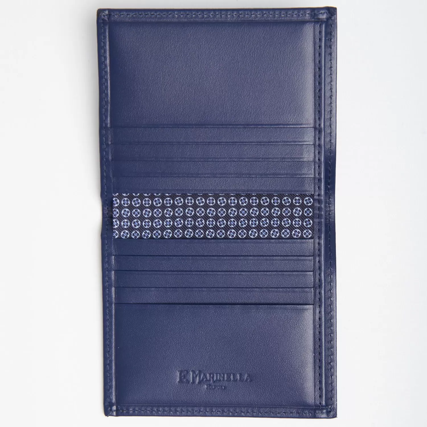 Dark Blue Small Wallet In Silk And Leather>E.Marinella Shop