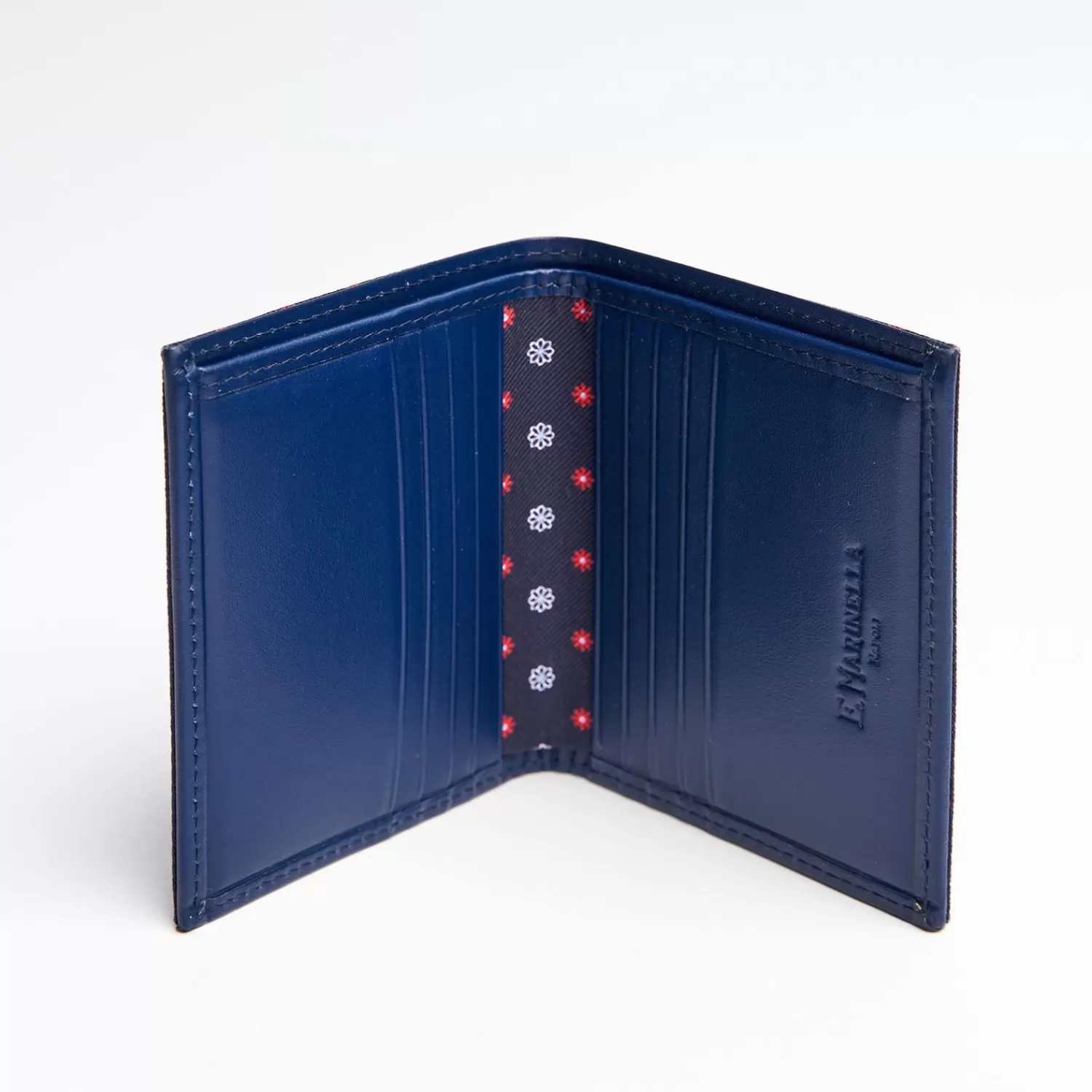 Dark Blue Small Wallet In Silk And Leather>E.Marinella Outlet