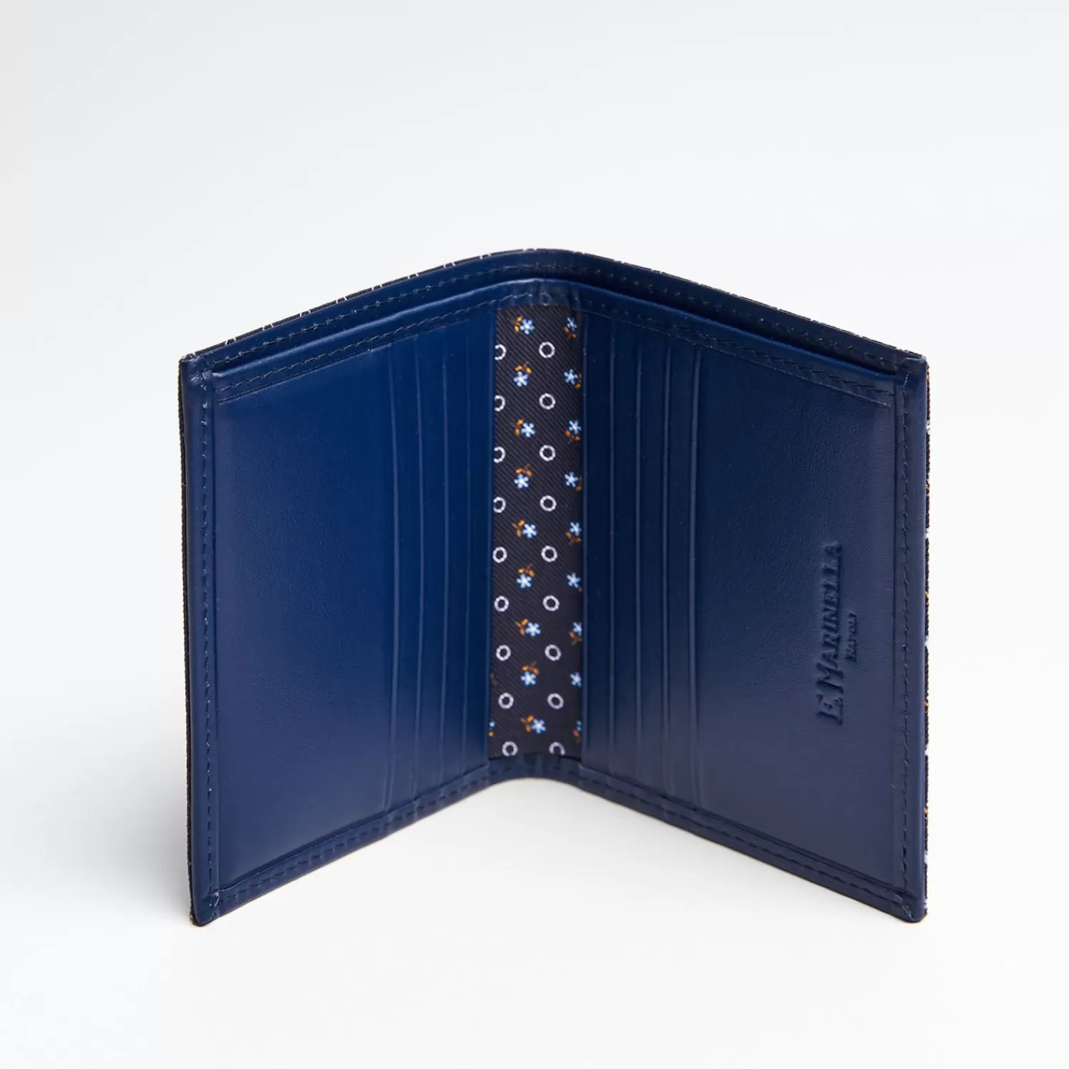 Dark Blue Small Wallet In Silk And Leather>E.Marinella Best Sale