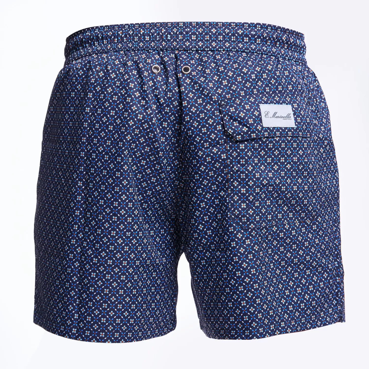 Dark Blue Swim Short - Small Flower Pattern>E.Marinella Hot