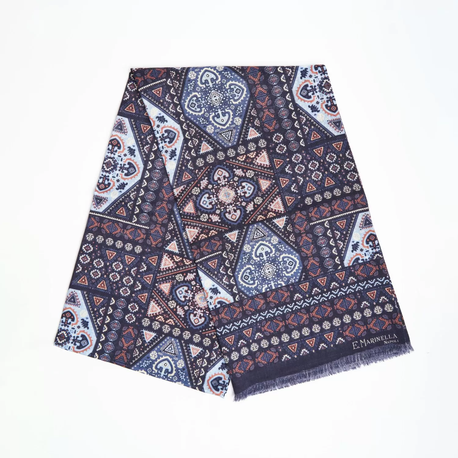 Dark Blue Tubolar Scarf In Wool And Silk>E.Marinella Flash Sale