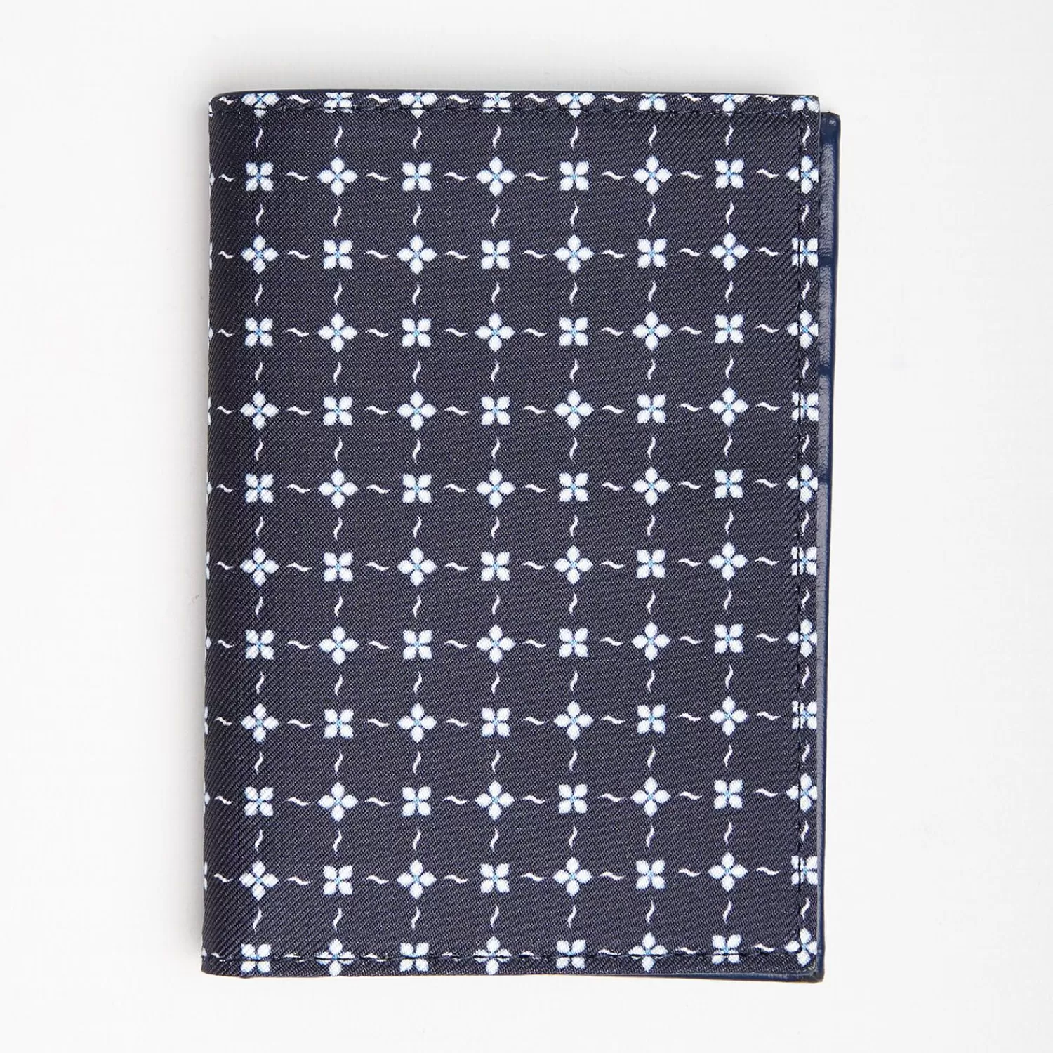 Dark Blue Vertical Wallet In Silk And Leather>E.Marinella Store