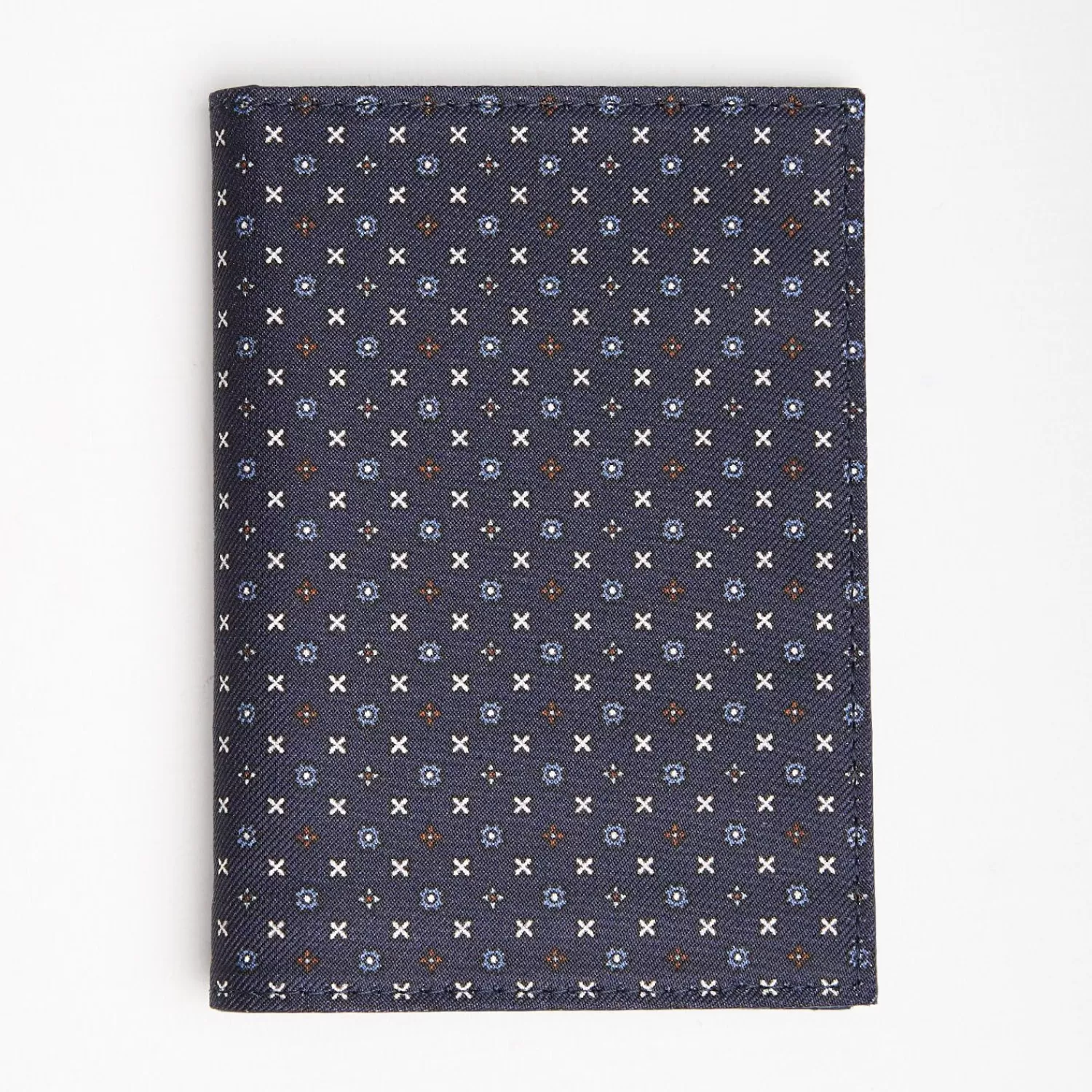 Dark Blue Vertical Wallet In Silk And Leather>E.Marinella Discount