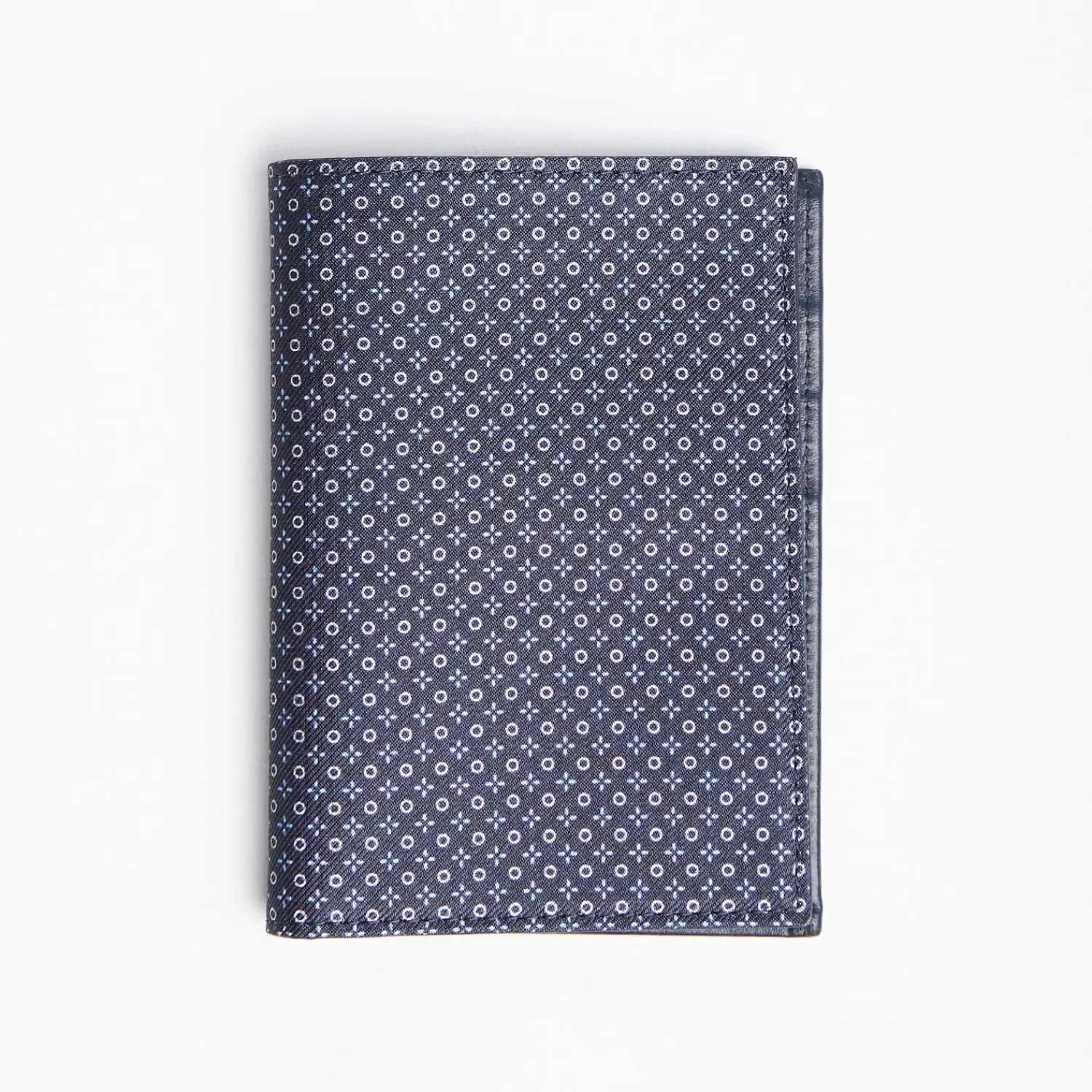 Dark Blue Vertical Wallet In Silk And Leather>E.Marinella Hot