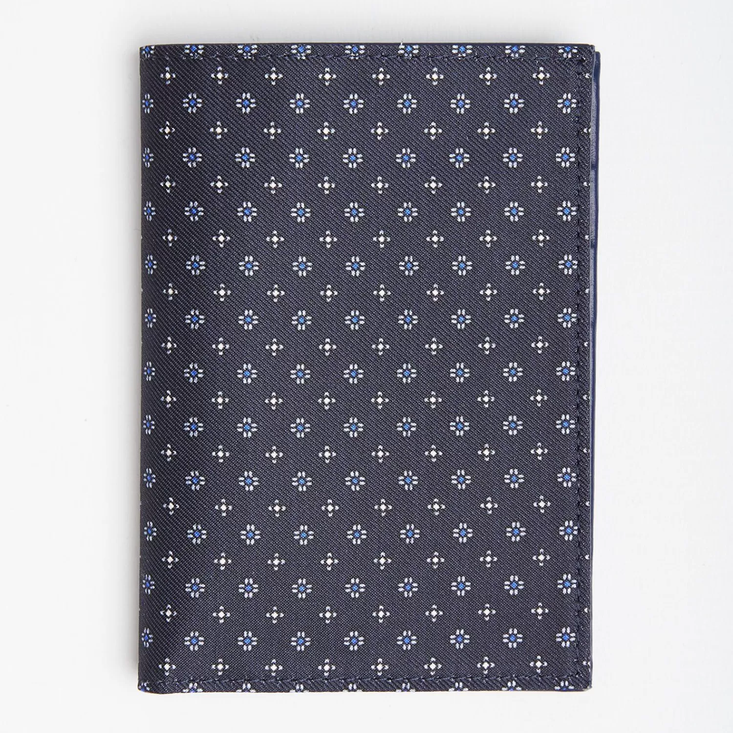 Dark Blue Vertical Wallet In Silk And Leather>E.Marinella Store