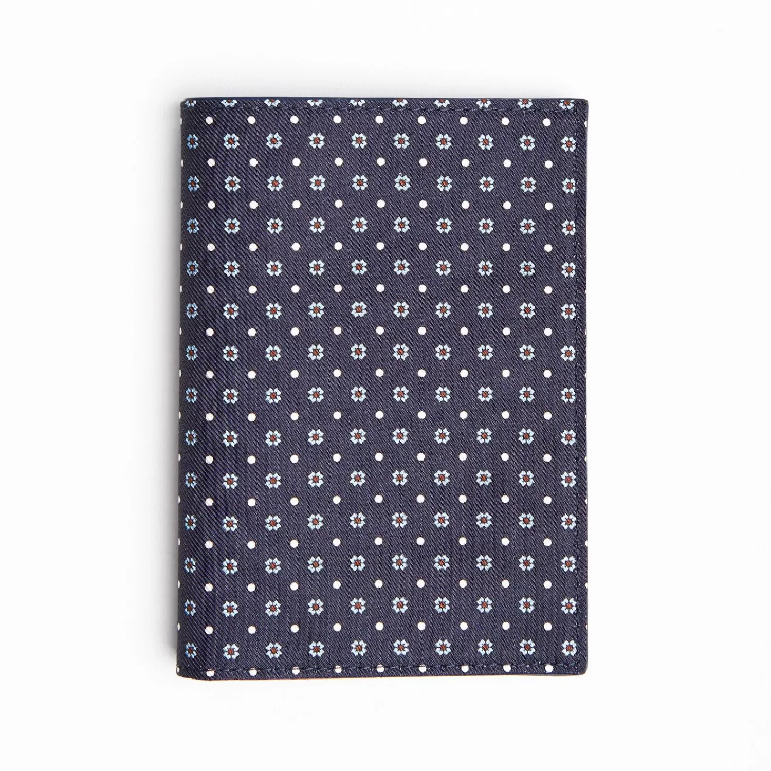 Dark Blue Vertical Wallet In Silk And Leather>E.Marinella New