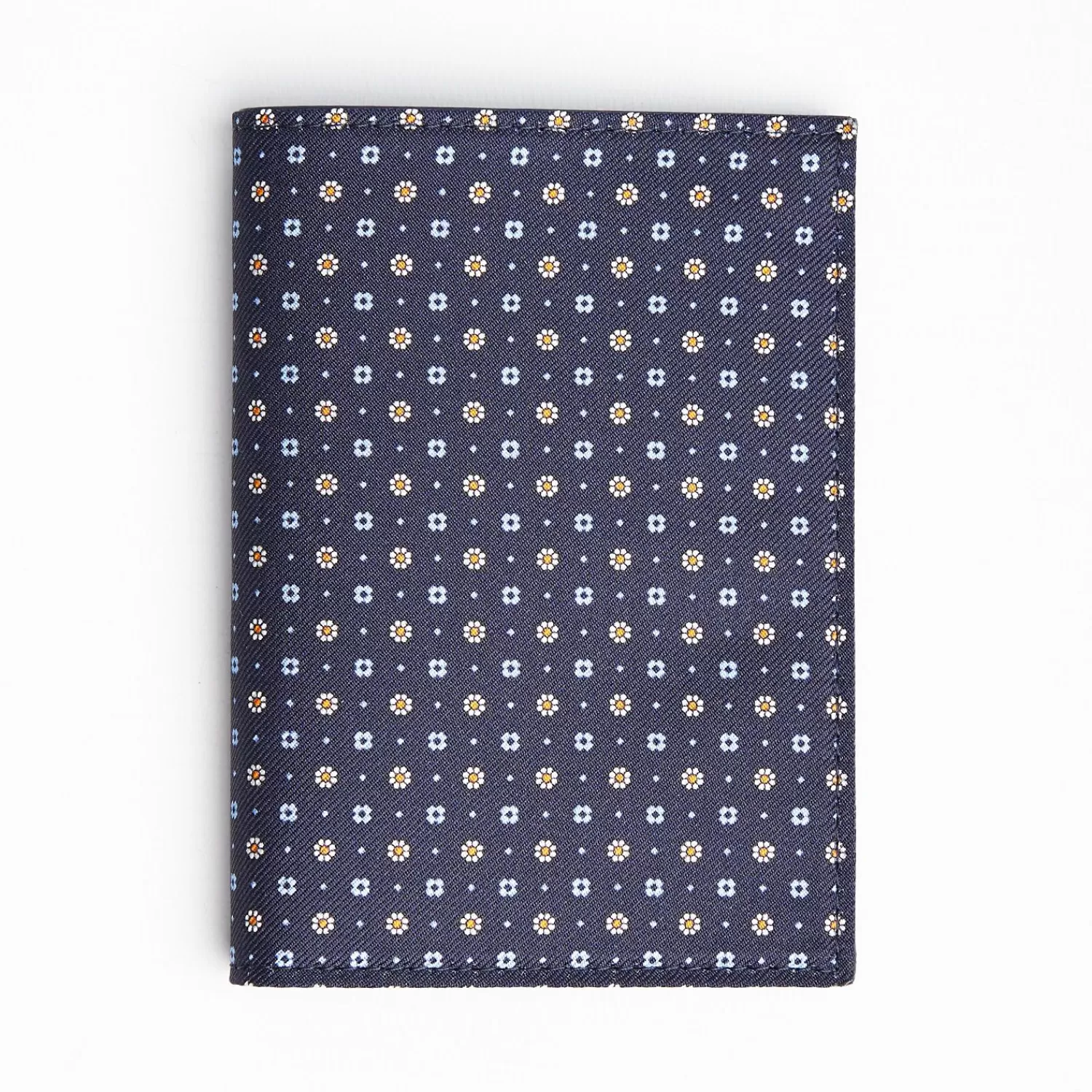 Dark Blue Vertical Wallet In Silk And Leather>E.Marinella New