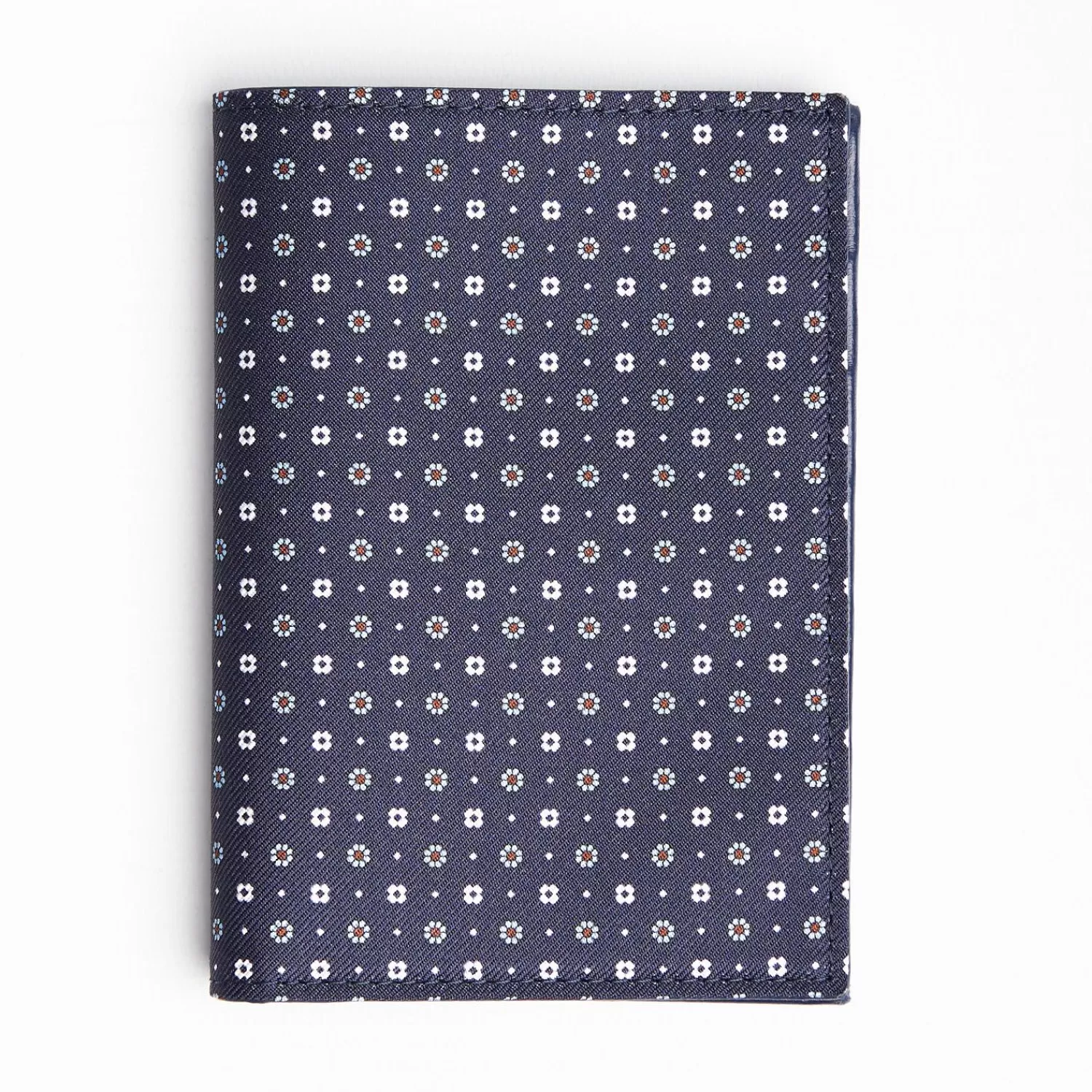 Dark Blue Vertical Wallet In Silk And Leather>E.Marinella Fashion