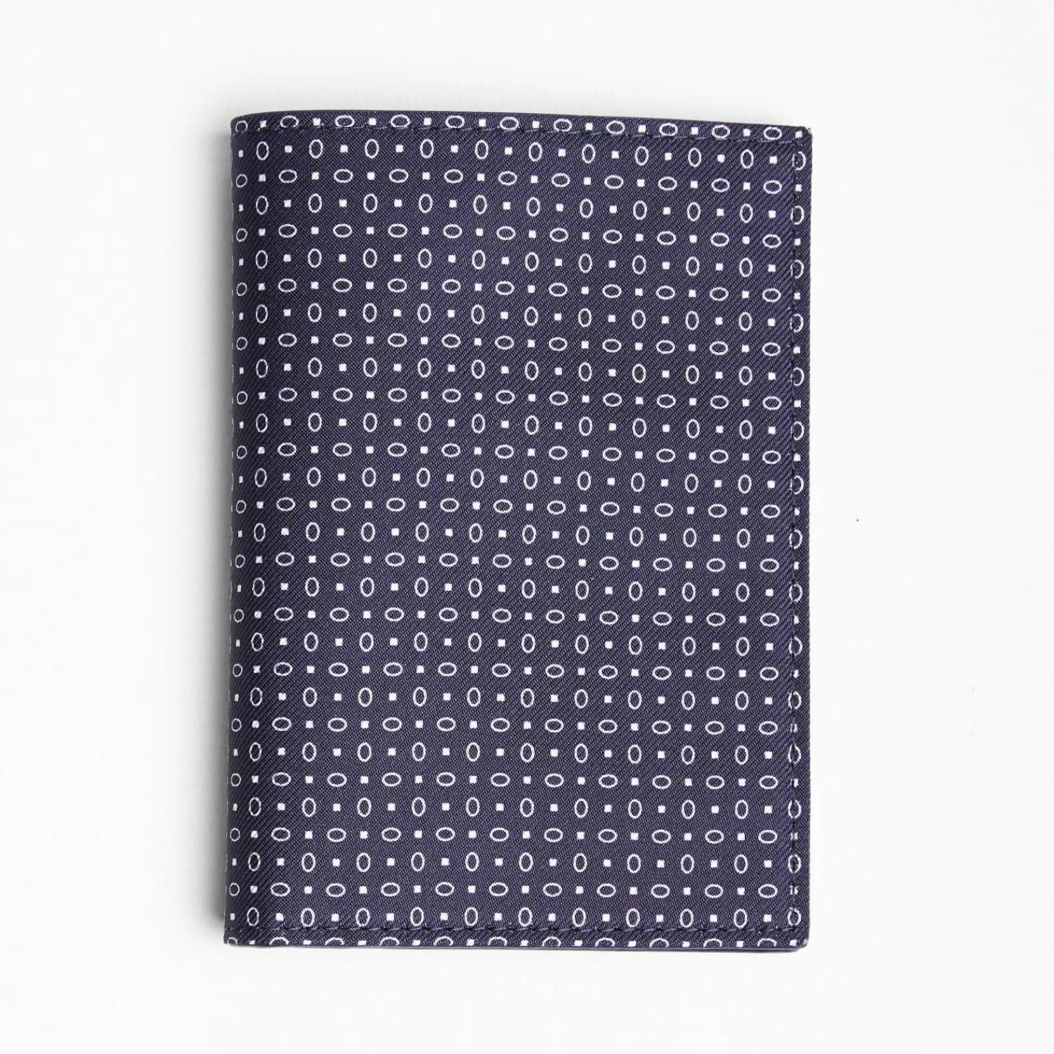 Dark Blue Vertical Wallet In Silk And Leather>E.Marinella Fashion