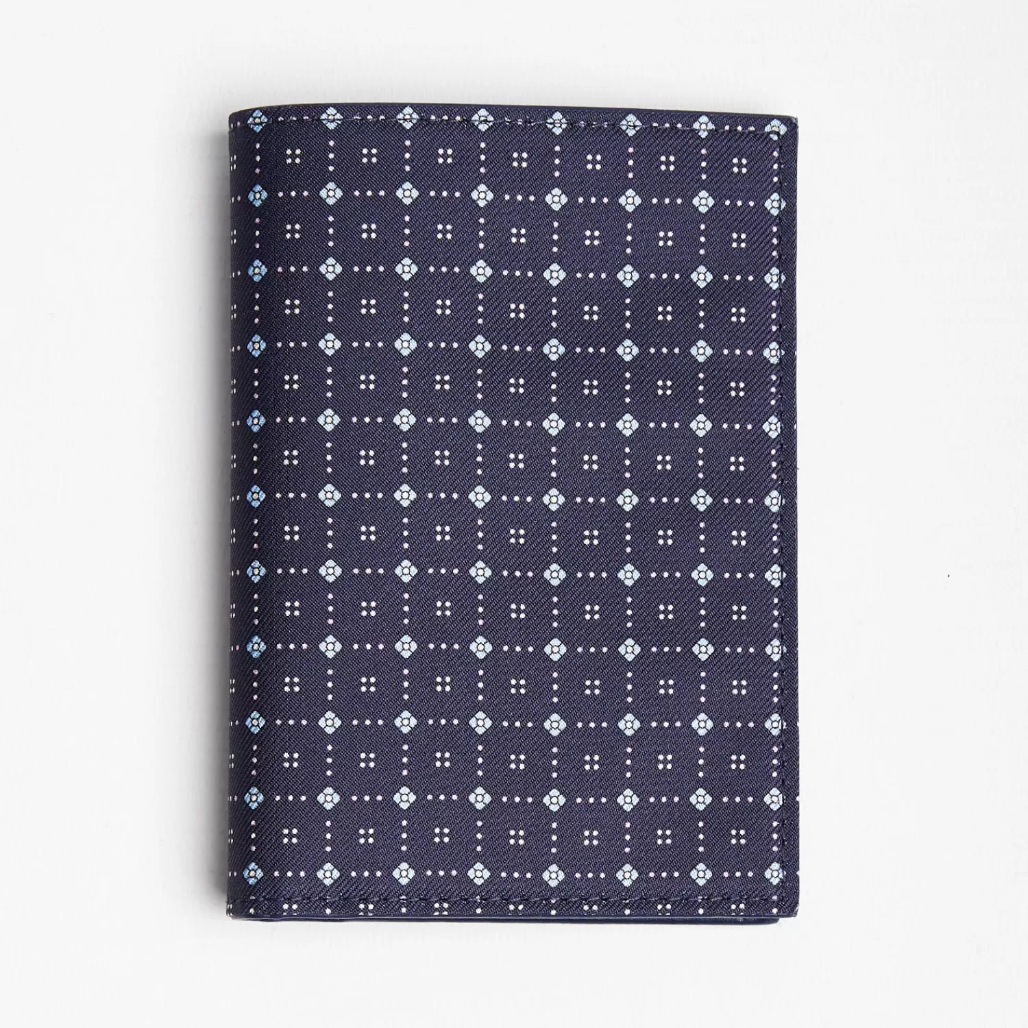 Dark Blue Vertical Wallet In Silk And Leather>E.Marinella Fashion