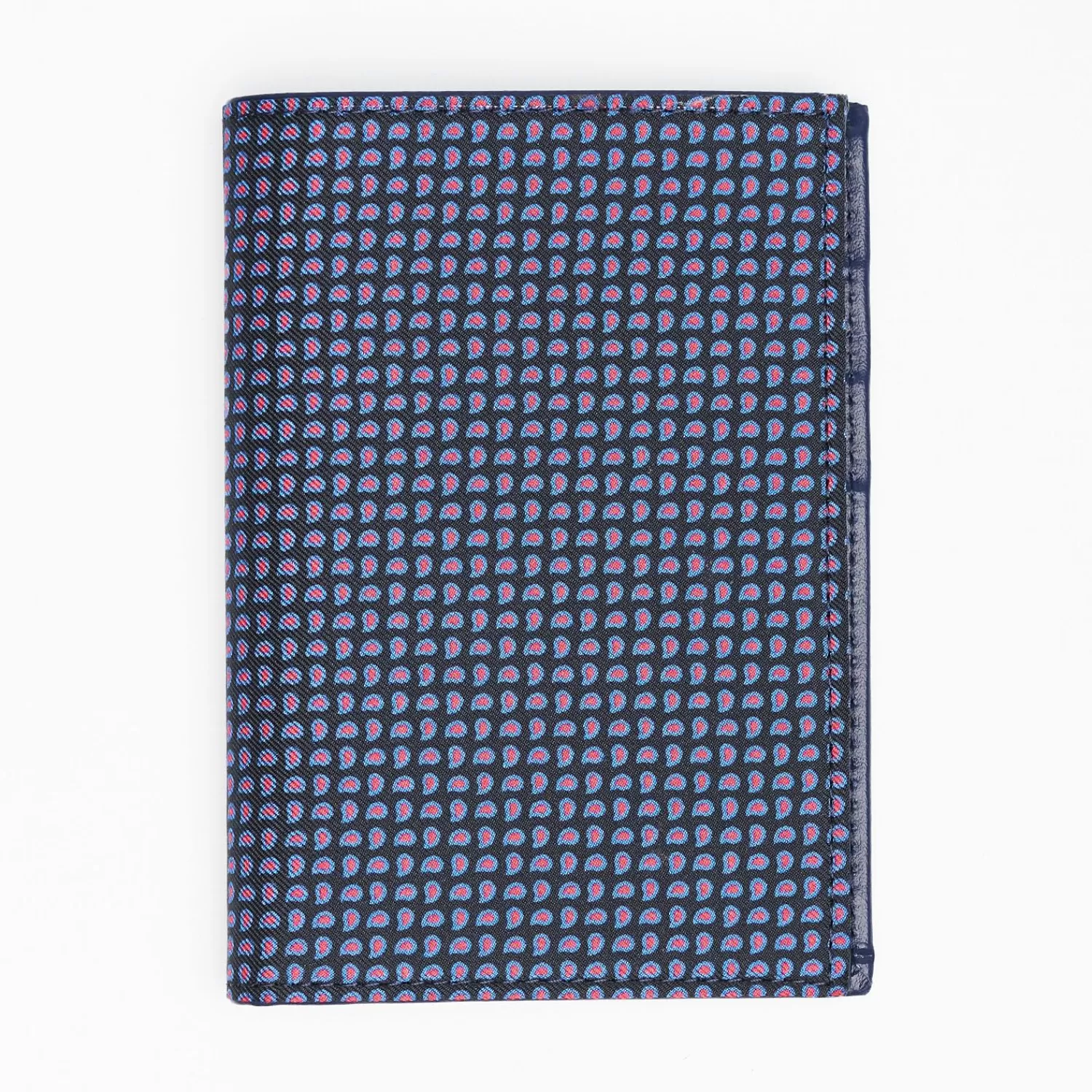 Dark Blue Vertical Wallet In Silk And Leather>E.Marinella Shop