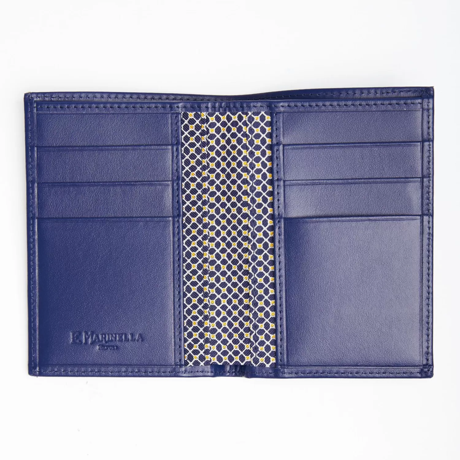 Dark Blue Vertical Wallet In Silk And Leather>E.Marinella Outlet