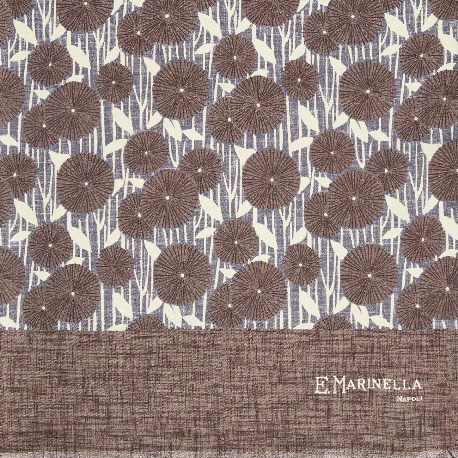 Dark Brown And Beige Double Silk Scarf>E.Marinella Shop