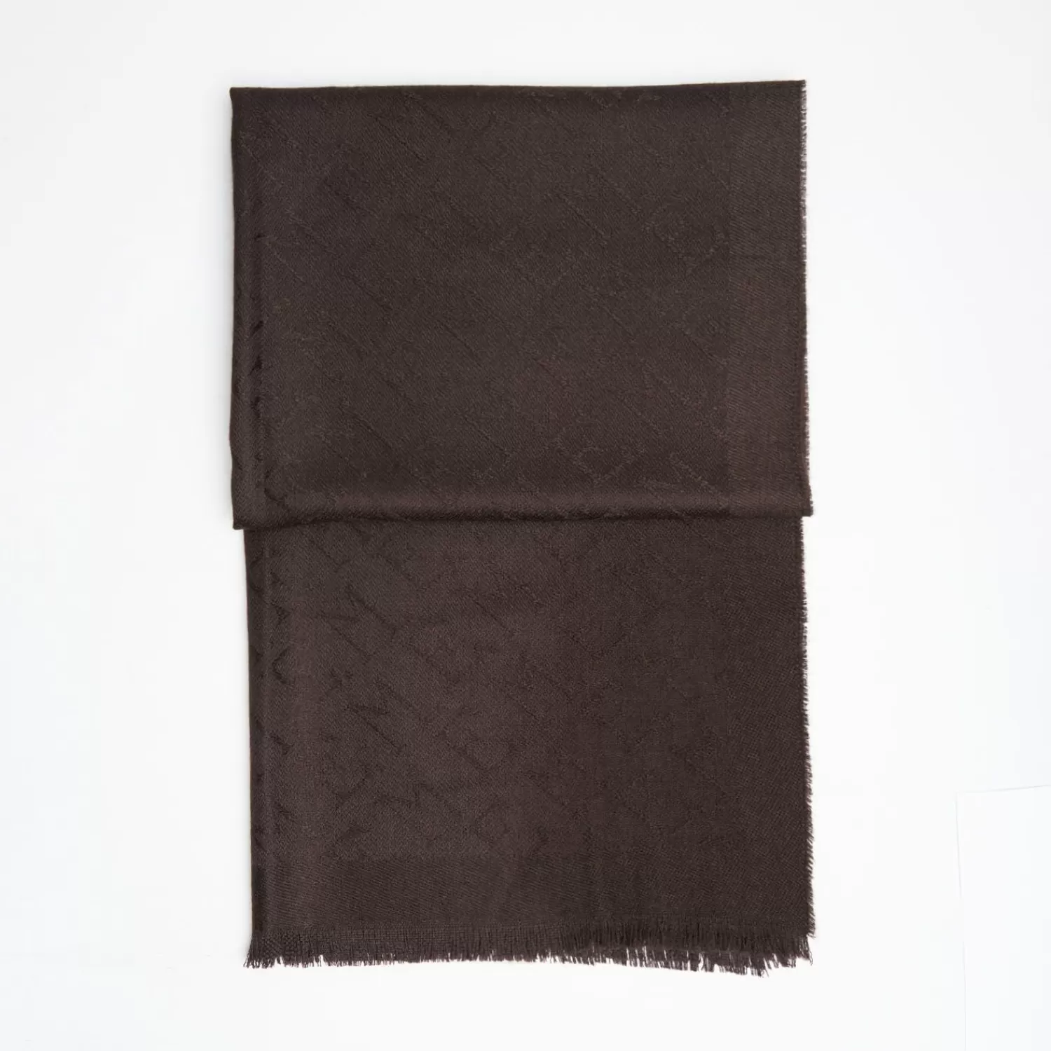 Dark Brown Em Logo Scarf In Wool And Cashmere>E.Marinella Fashion