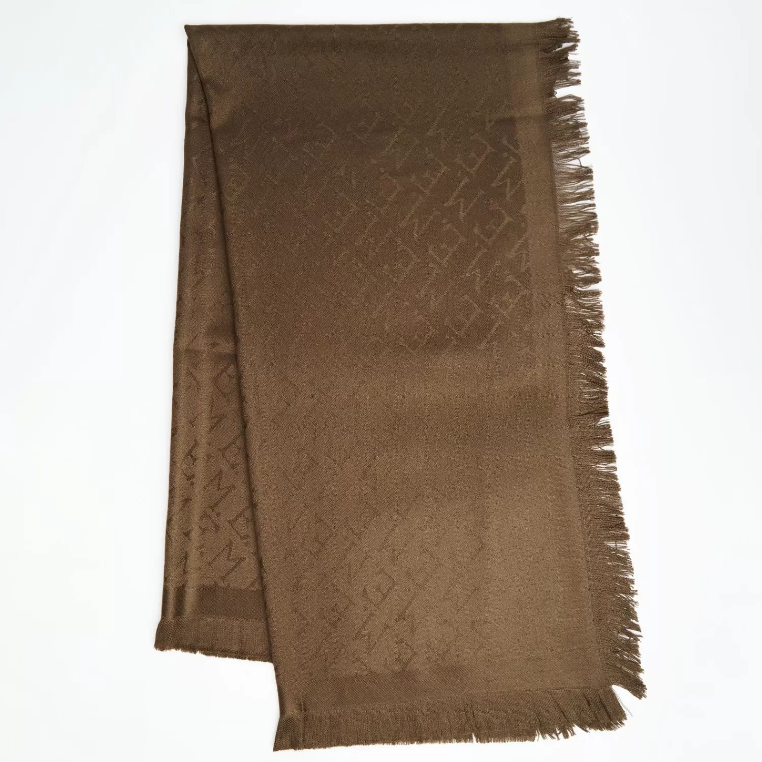 Dark Brown Em Logo Wool And Silk Stole>E.Marinella Discount