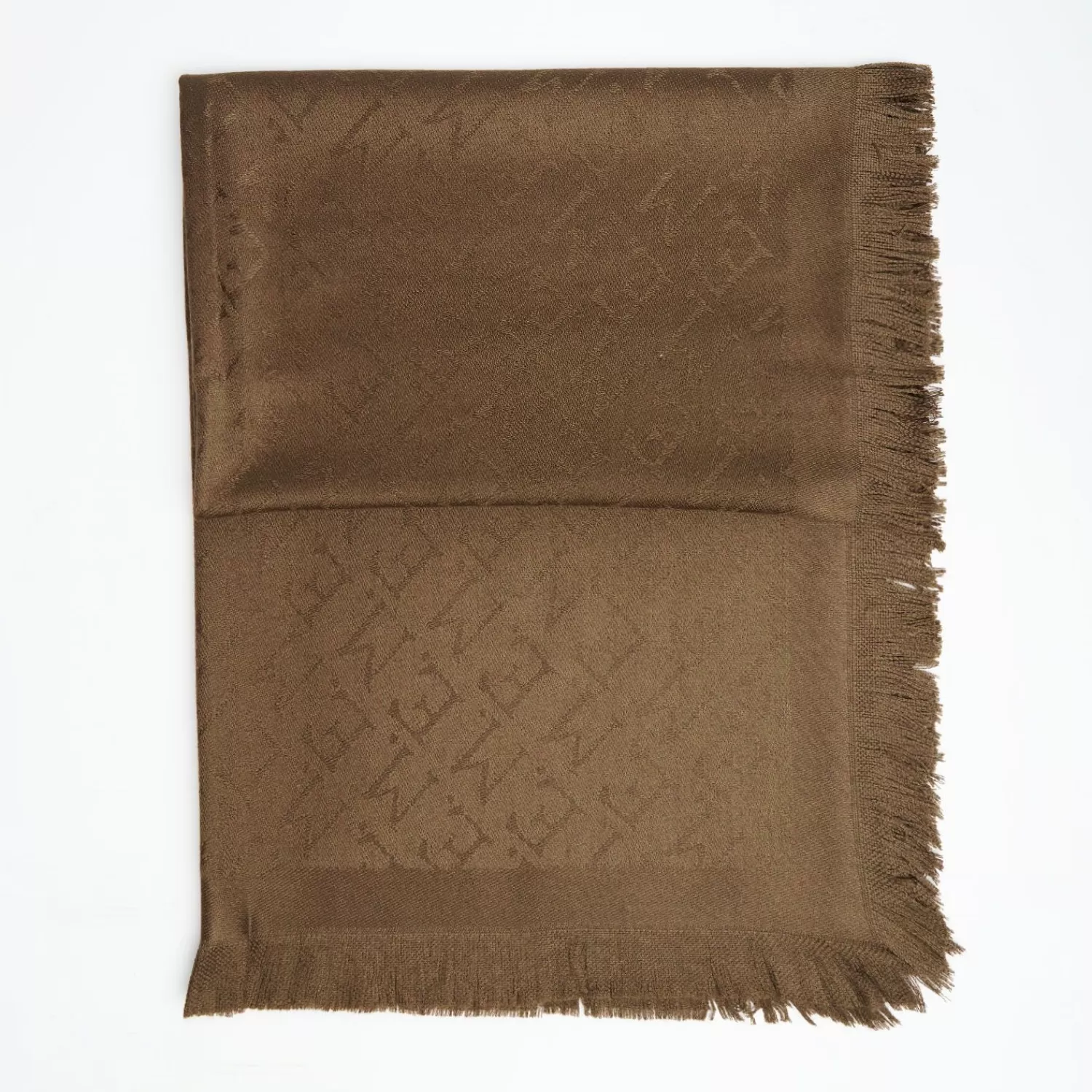 Dark Brown Em Logo Wool And Silk Stole>E.Marinella Discount