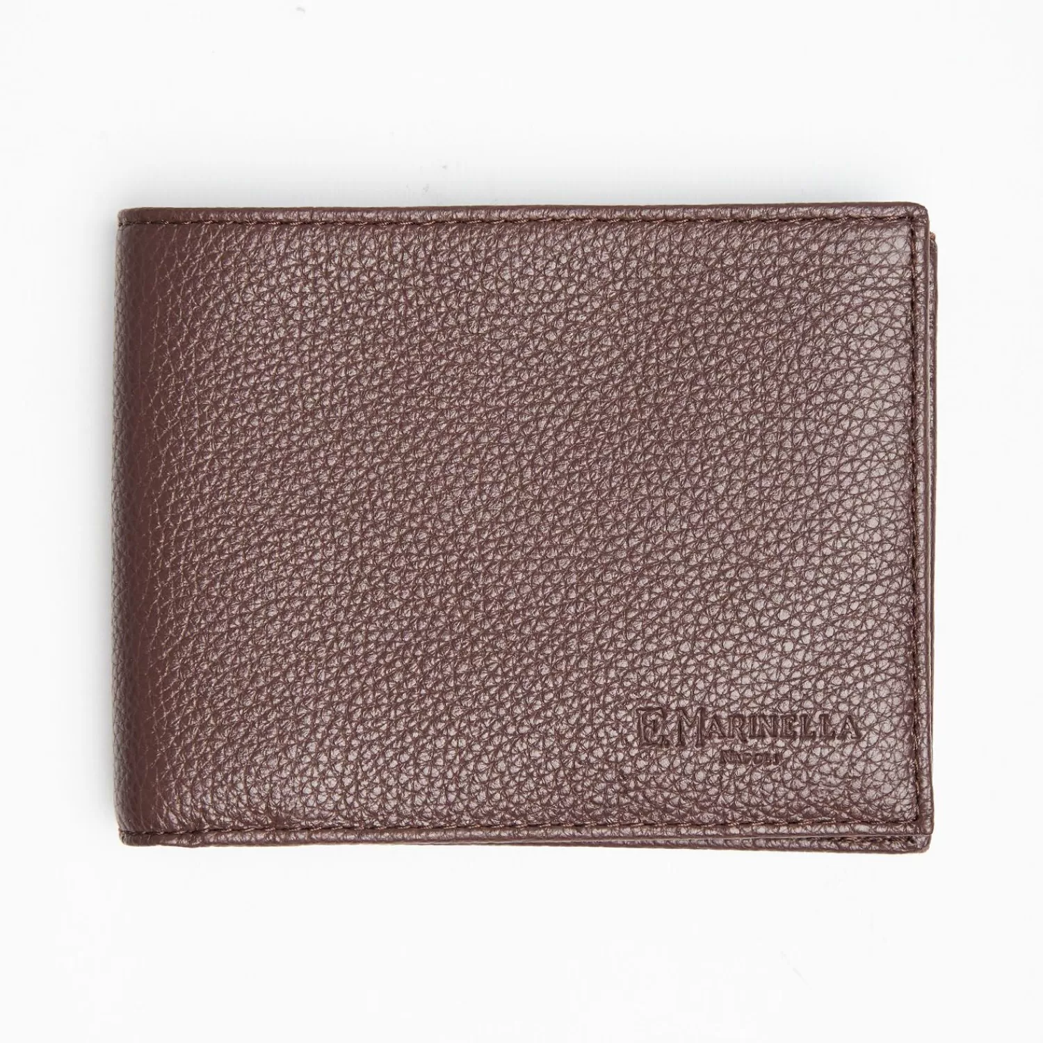 Dark Brown Hammered Leather Horizontal Wallet>E.Marinella Sale