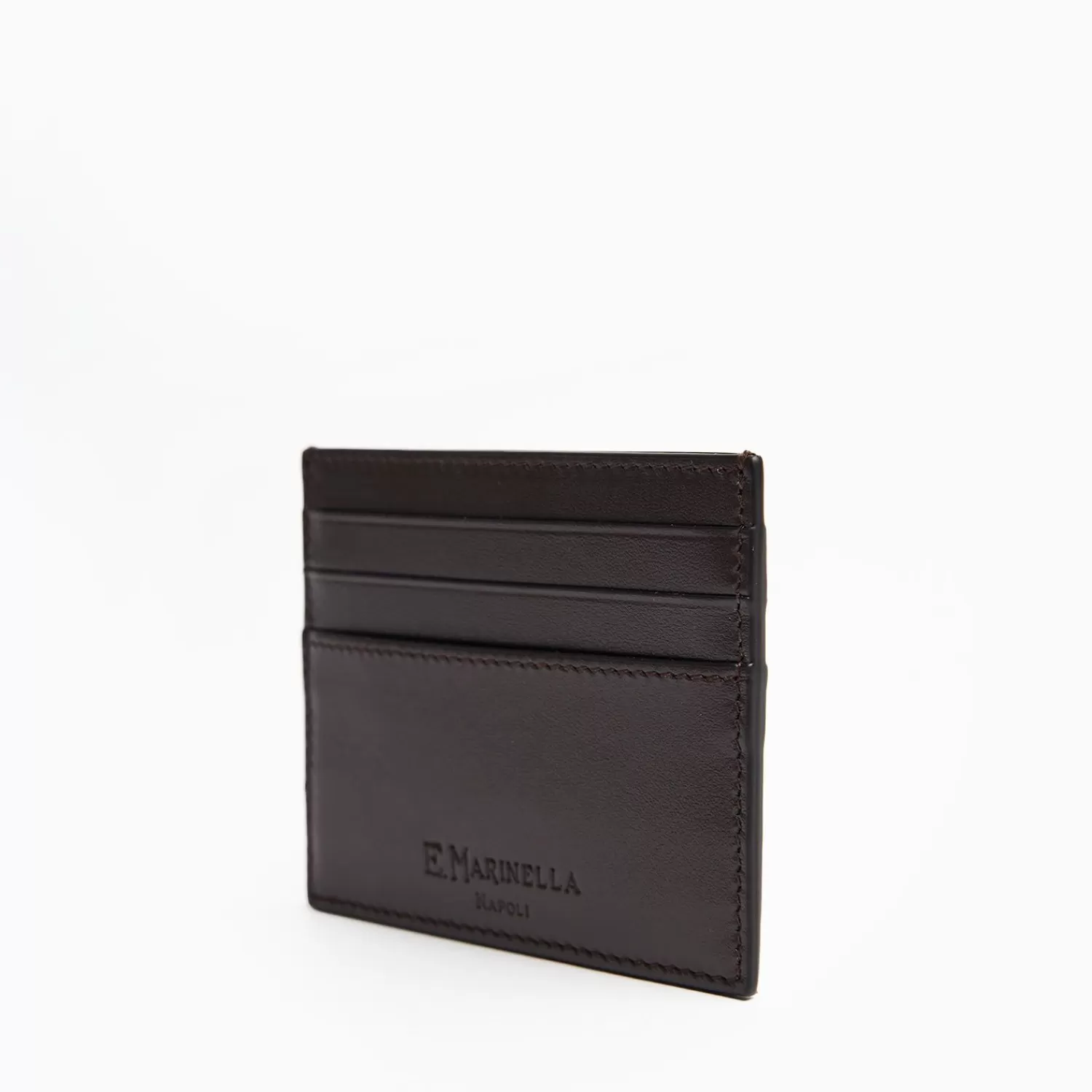 Dark Brown Leather Credit Card Holder - 7 Compartments>E.Marinella Best