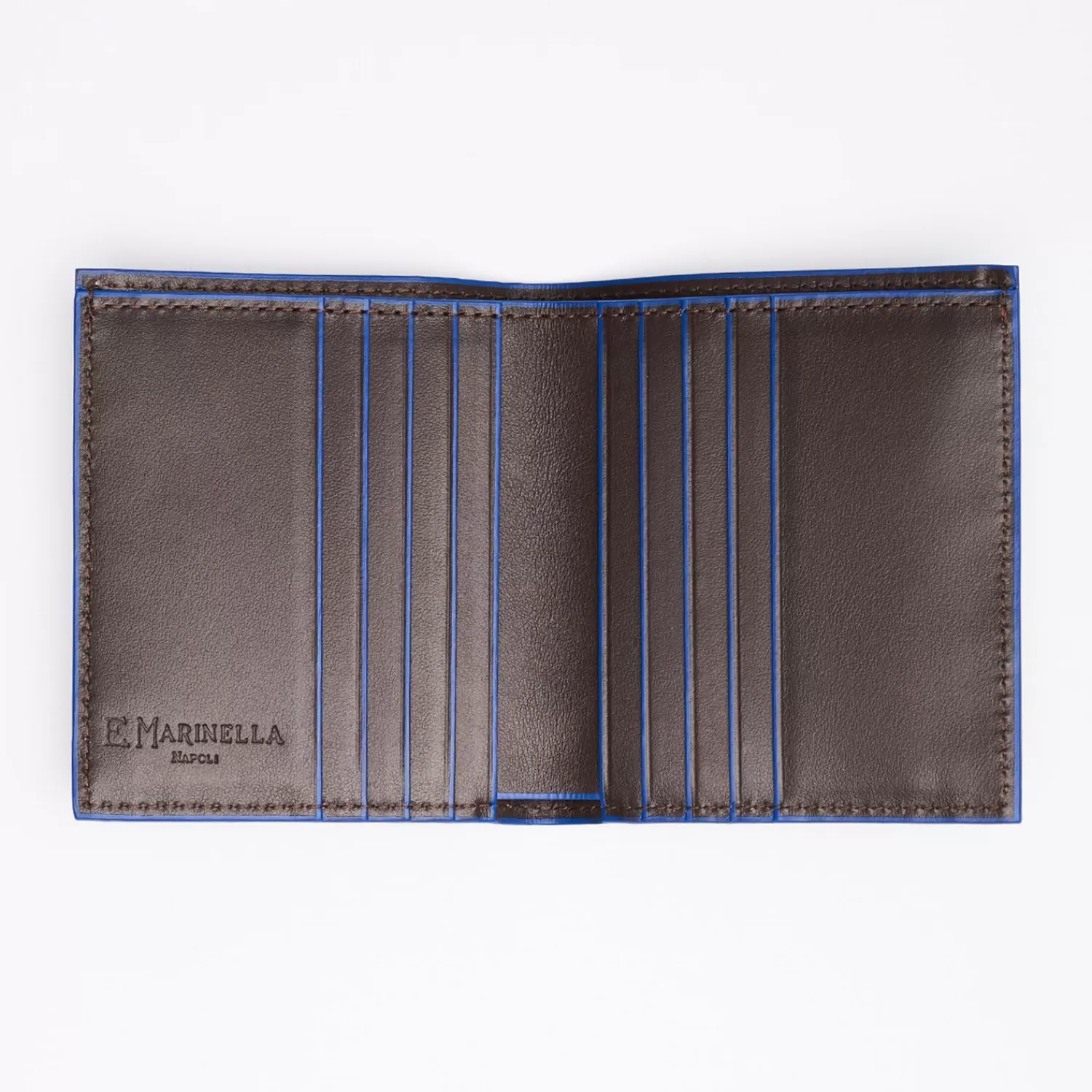 Dark Brown Leather Small Wallet>E.Marinella Fashion
